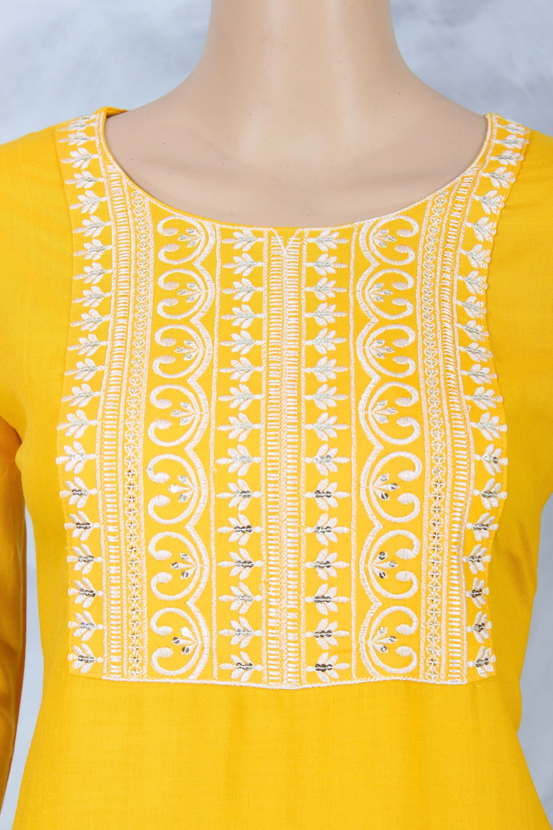 Exquisite Embroidered Sequin Work Cotton Kurti for Traditional Elegance KURTI JCS Fashions