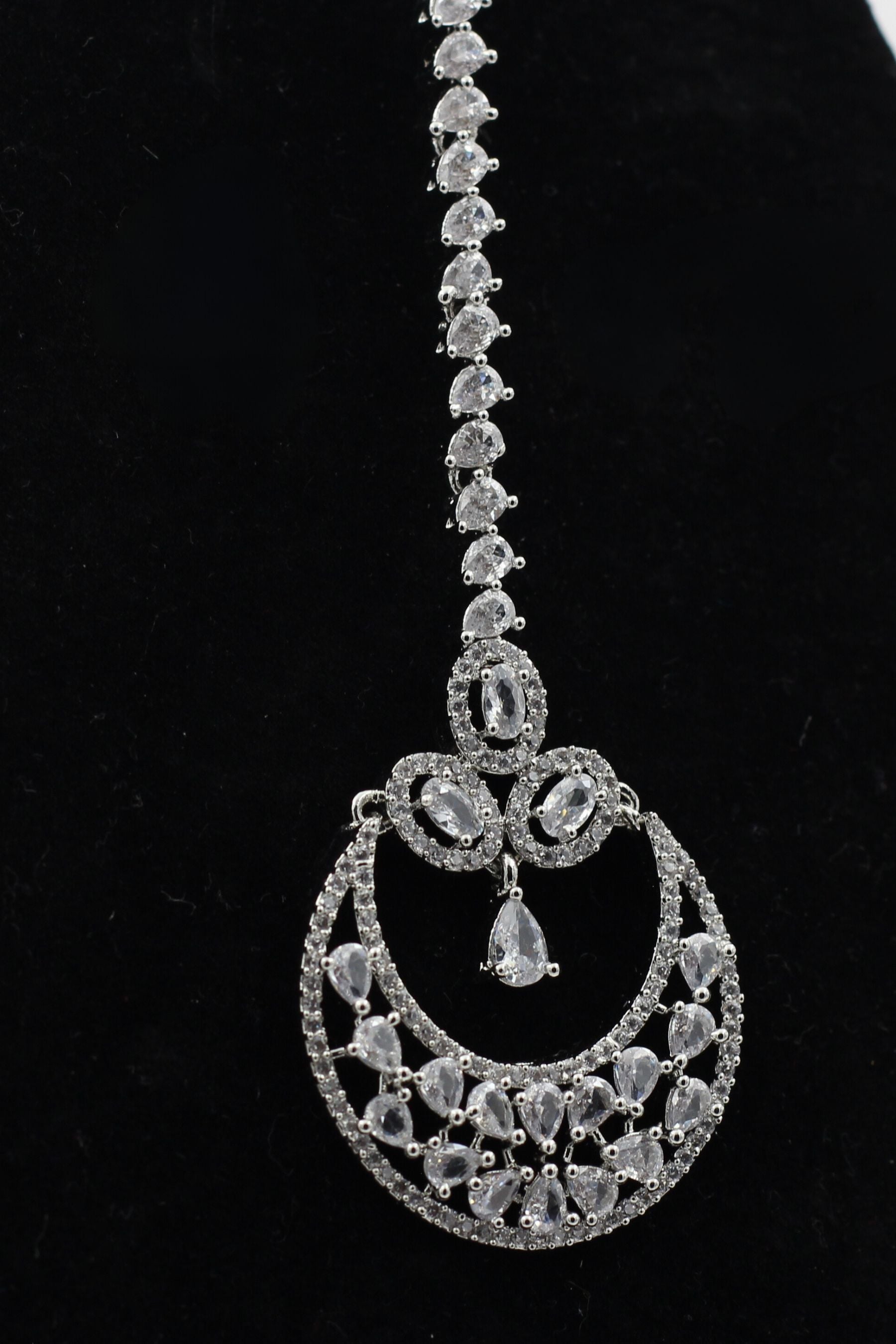 Stunning American Diamond Chutti/Tikka in White Polish by JCSFashions Jewelry JCS Fashions