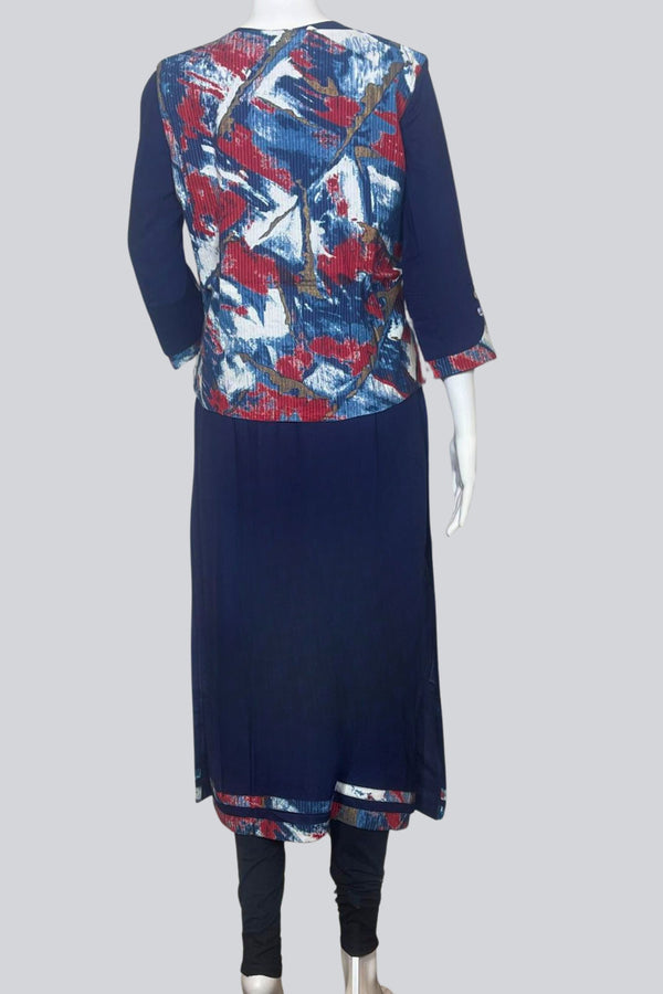 Modern Elegance Rayon Kurti With Short Overcoat |JCS Fashion