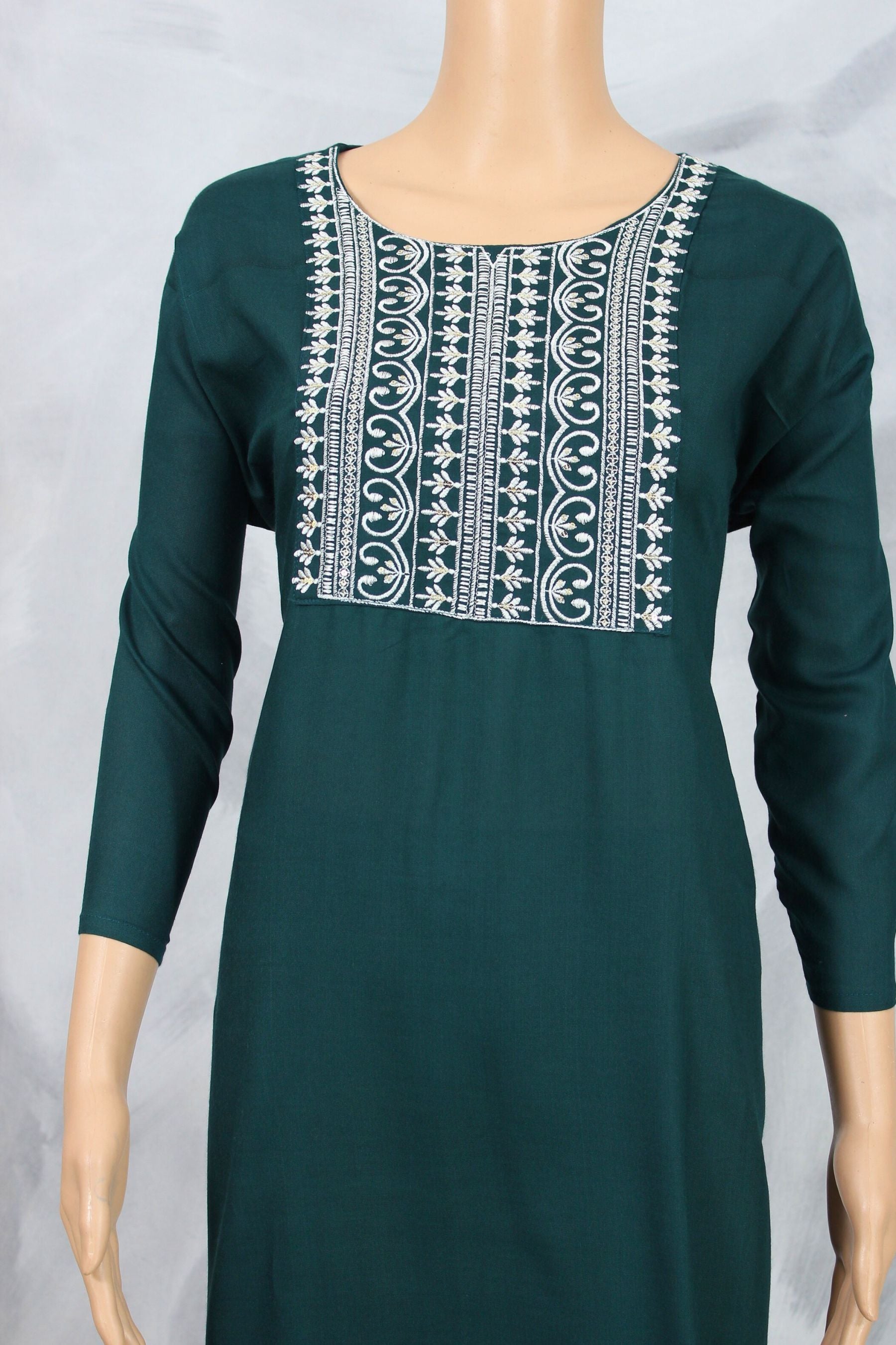 Classic Cotton Kurti with Stunning Embroidery and Sequin Accent KURTI JCS Fashions