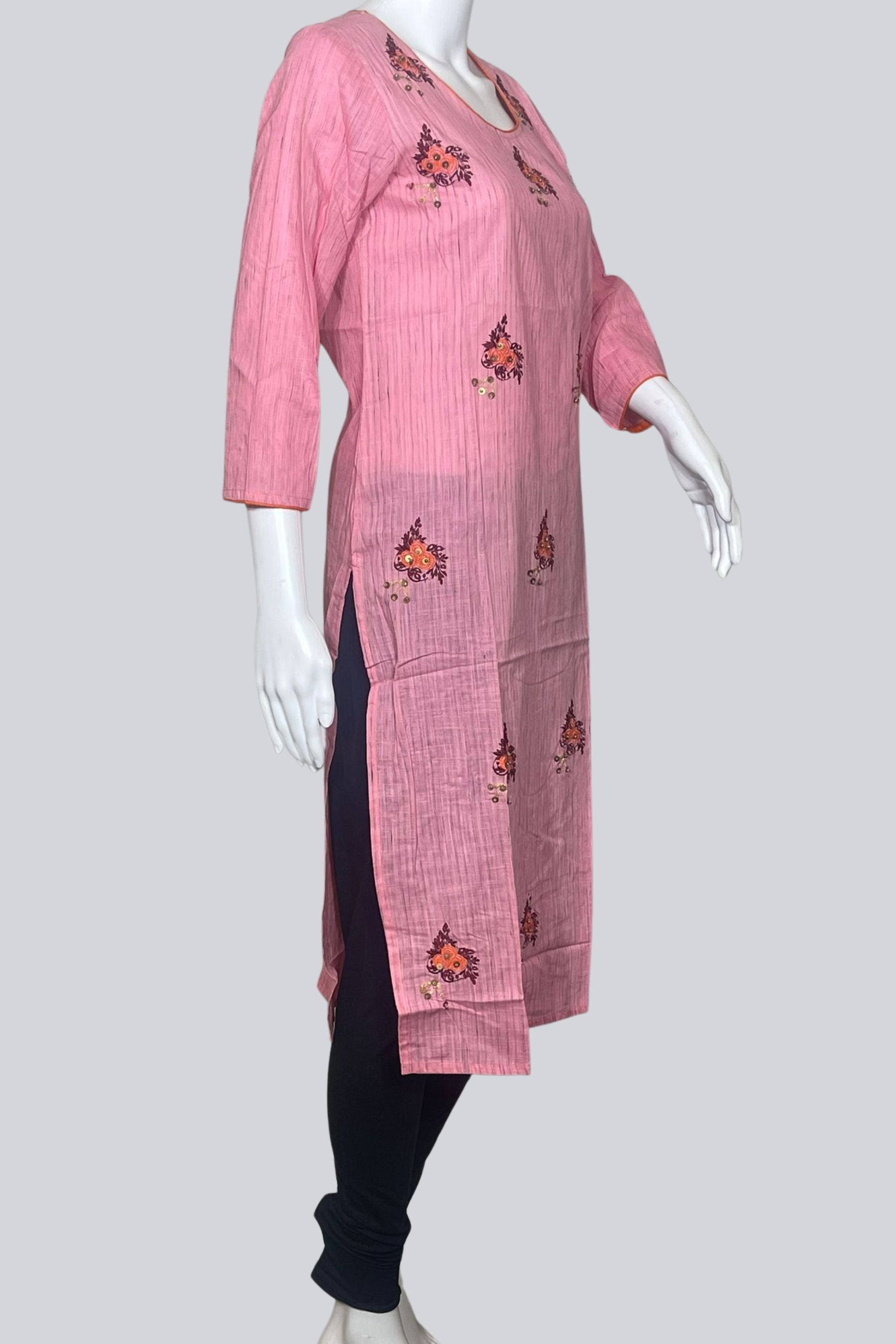 Cotton Kurti with Beads & Embroidery | Length: 43 | JCSFashions KURTI JCS Fashions