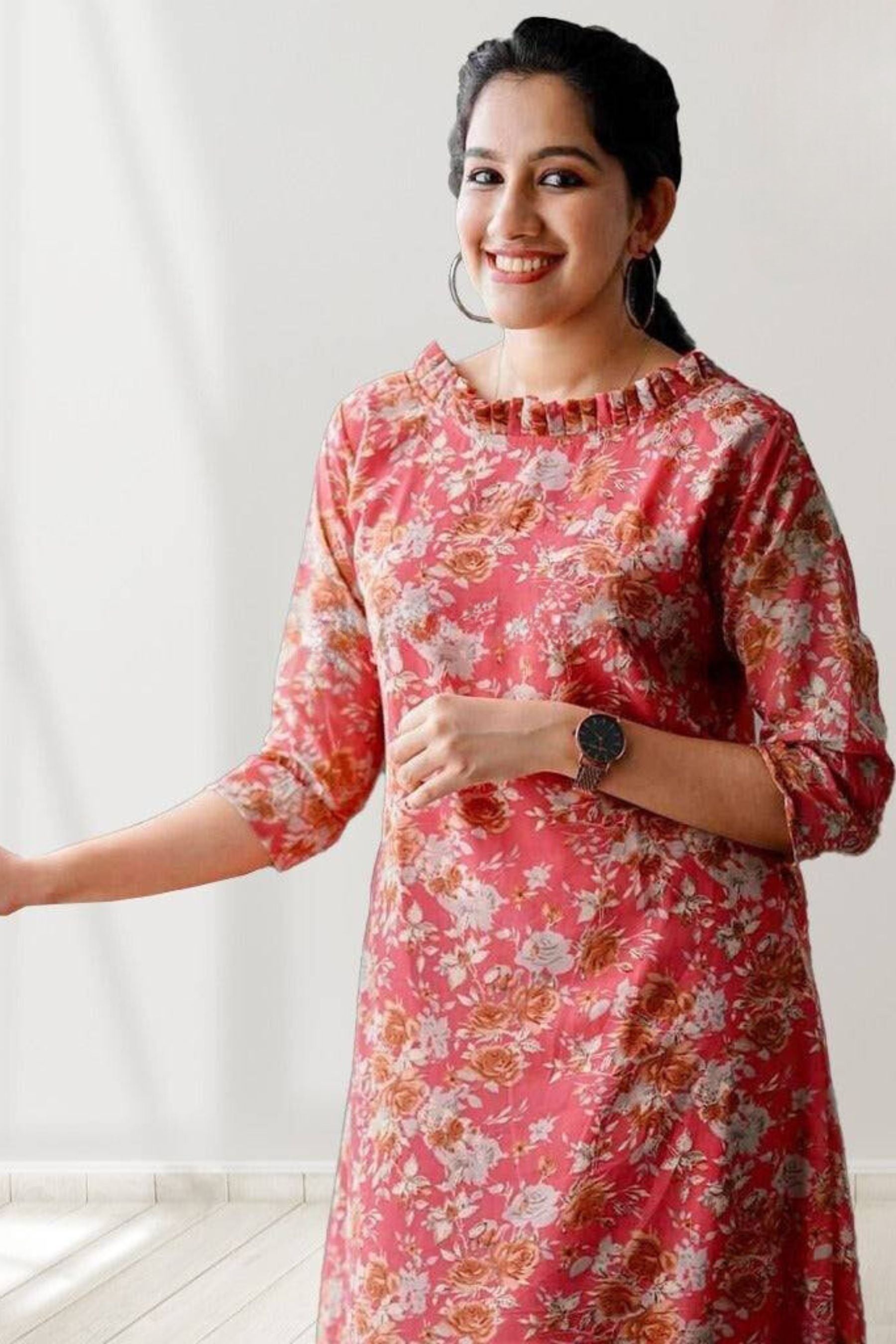 Fully Stitched Women Georgette dress with floral prints Kurti JCS Fashions