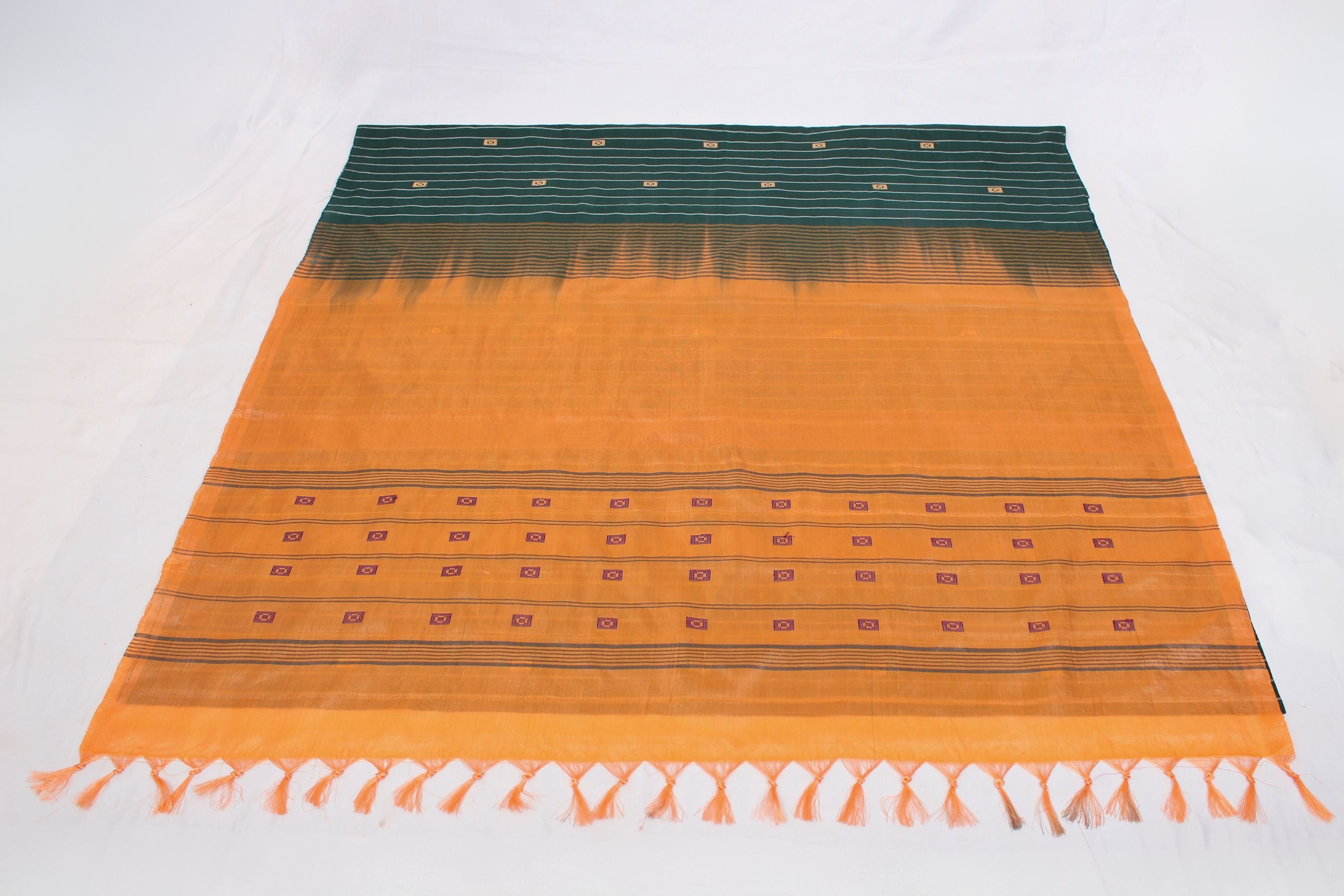 Banana Pith Saree with Striking Zari Lines - Sustainable Elegance Saree JCS Fashions