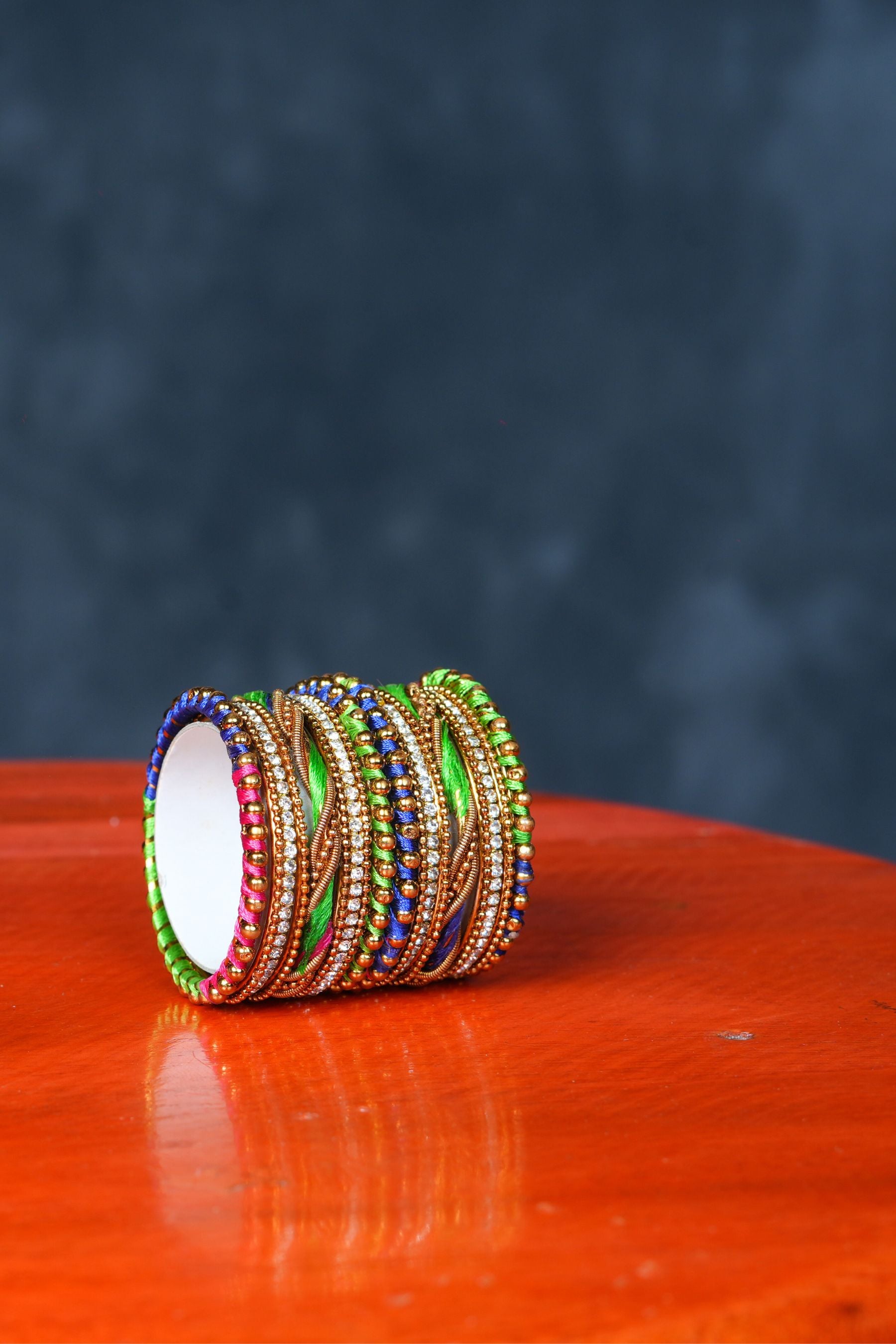 Kids' Silk Thread Bangles with Stone & Bead Embellishments - JCSFashions Jewelry JCS Fashions Multi color 1.14