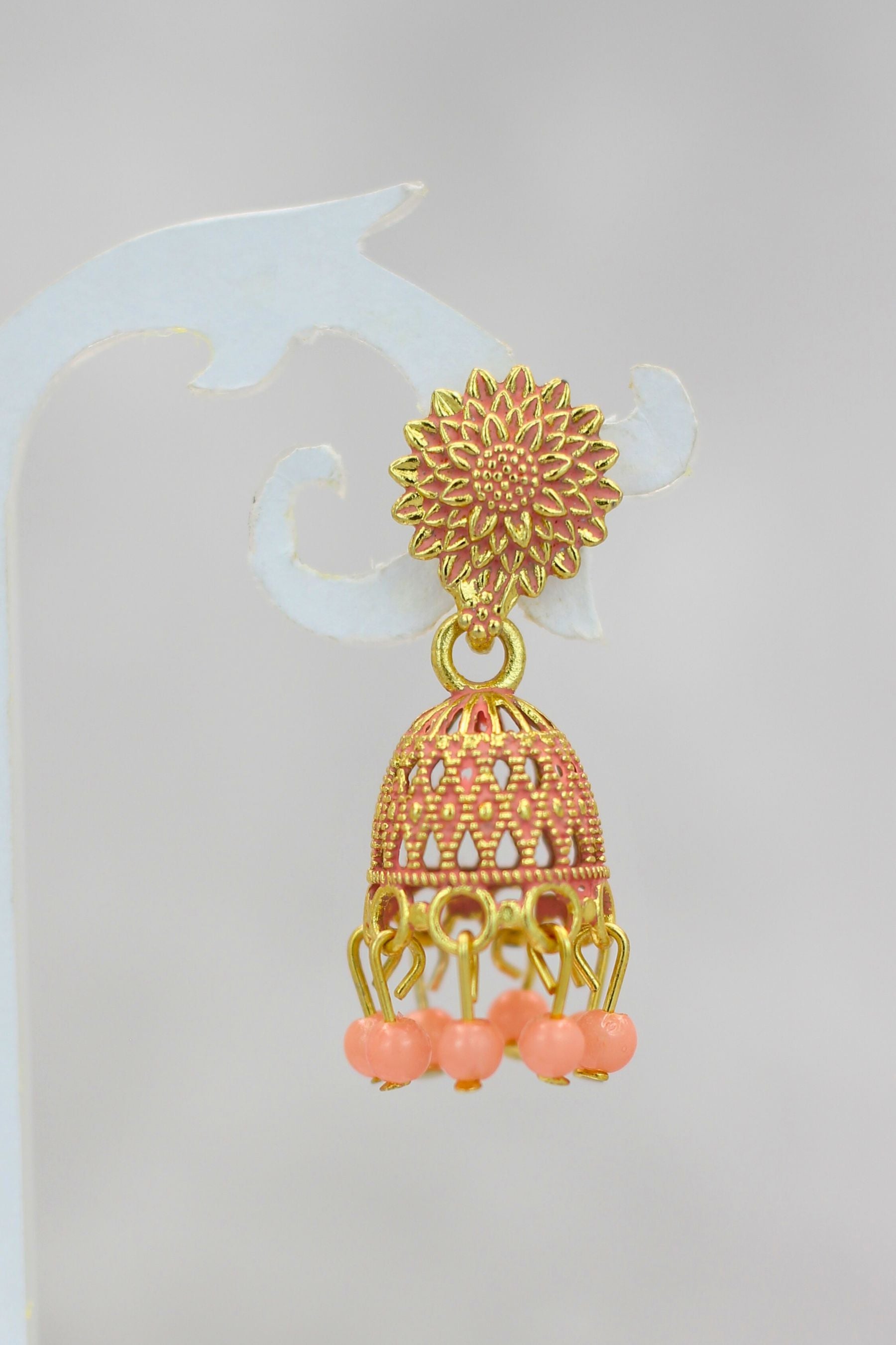 Opulent Gold Plated Jhumkas with Pearls - Durable & Elegant Earrings Jewelry JCS Fashions