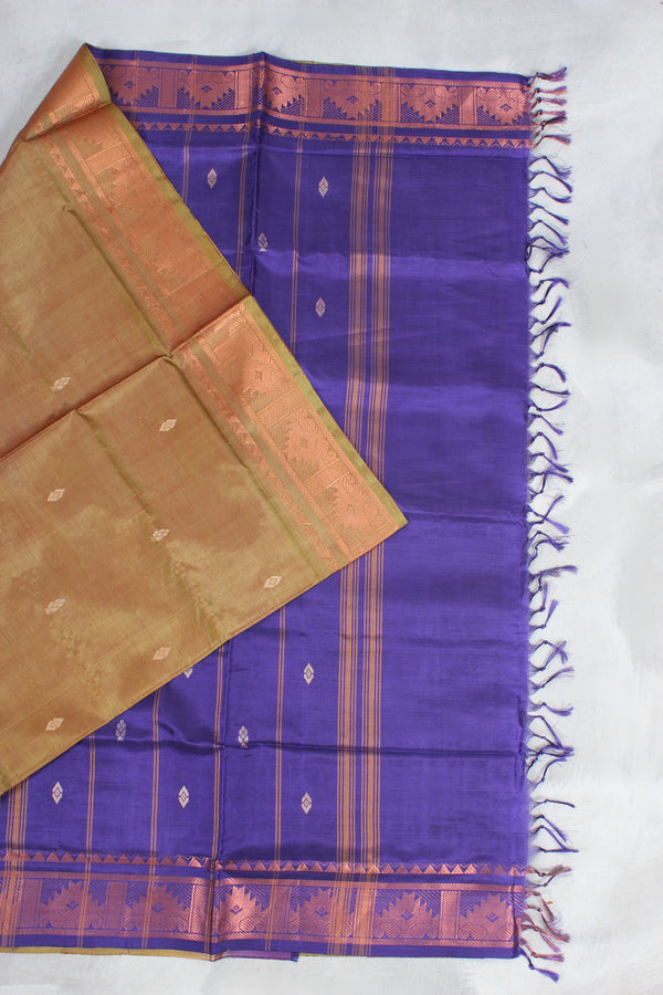 Ethnic Elegance: Eco-friendly Vaazhai Naar Saree with Zari Border