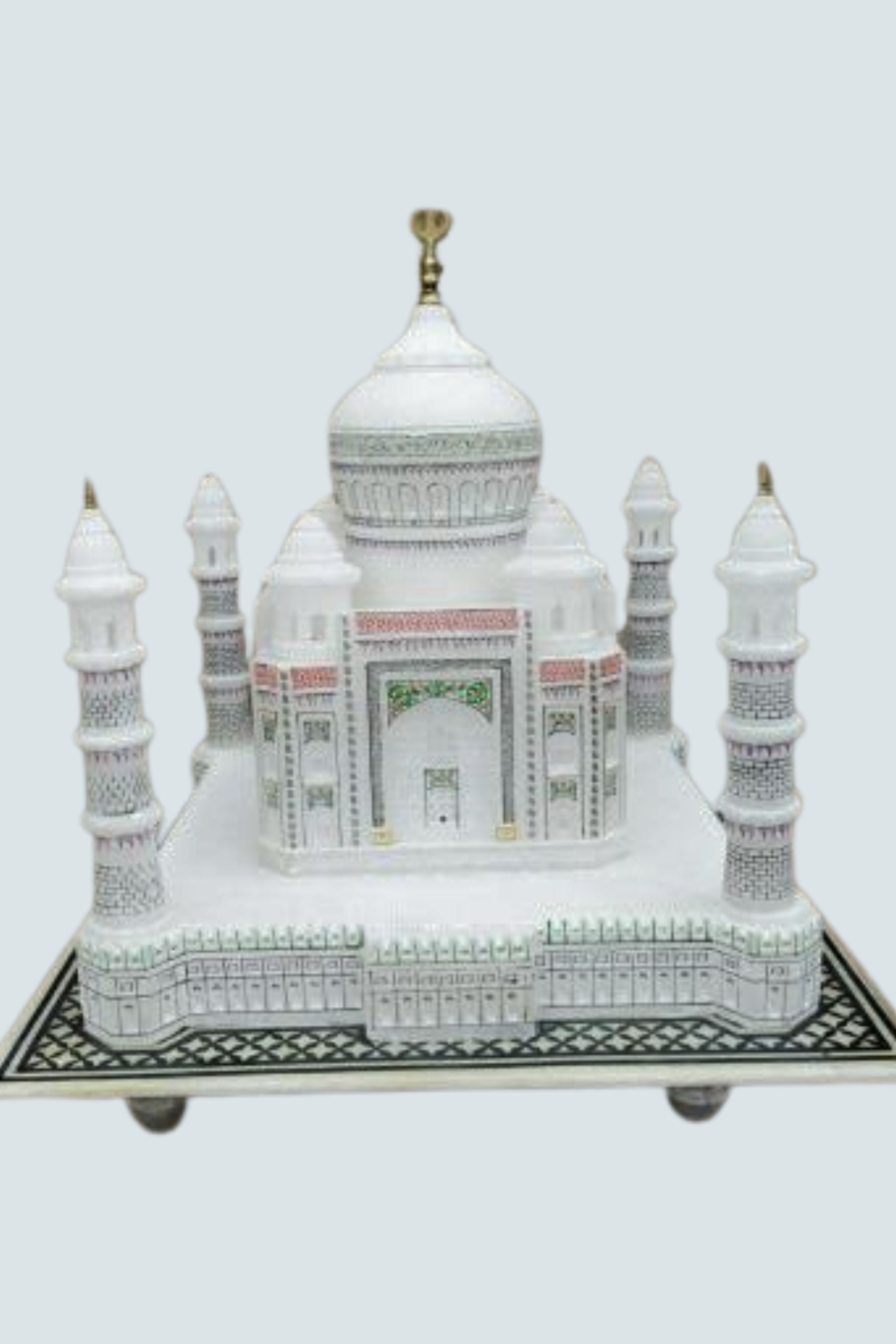 Exquisite White Marble Taj Mahal Miniature: Handcrafted Artistic Treasure