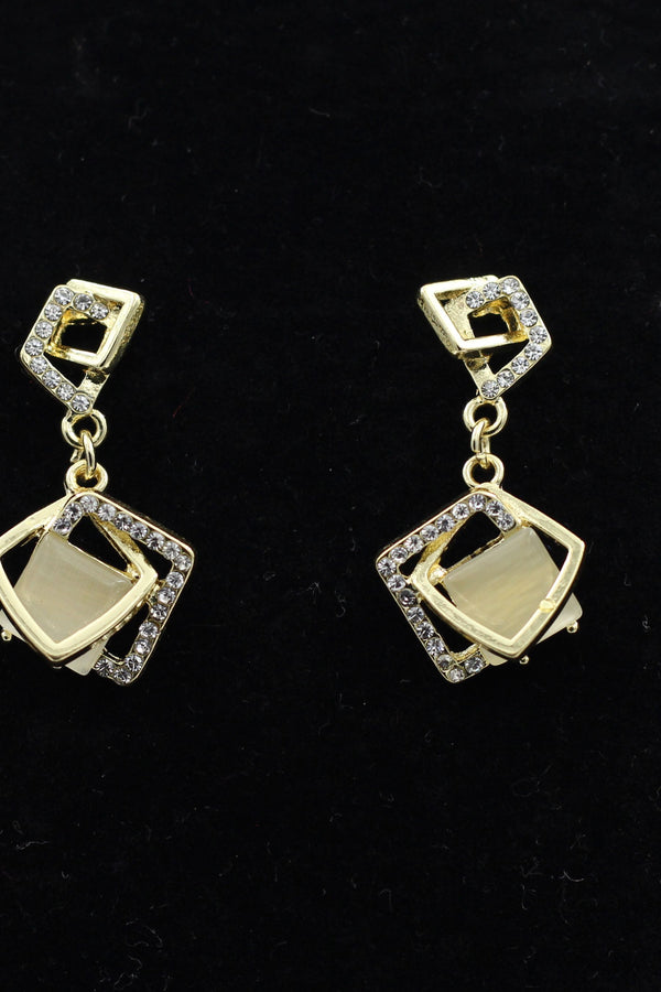 JCS Fashion's Exquisite White-Stone Designer Small Earrings