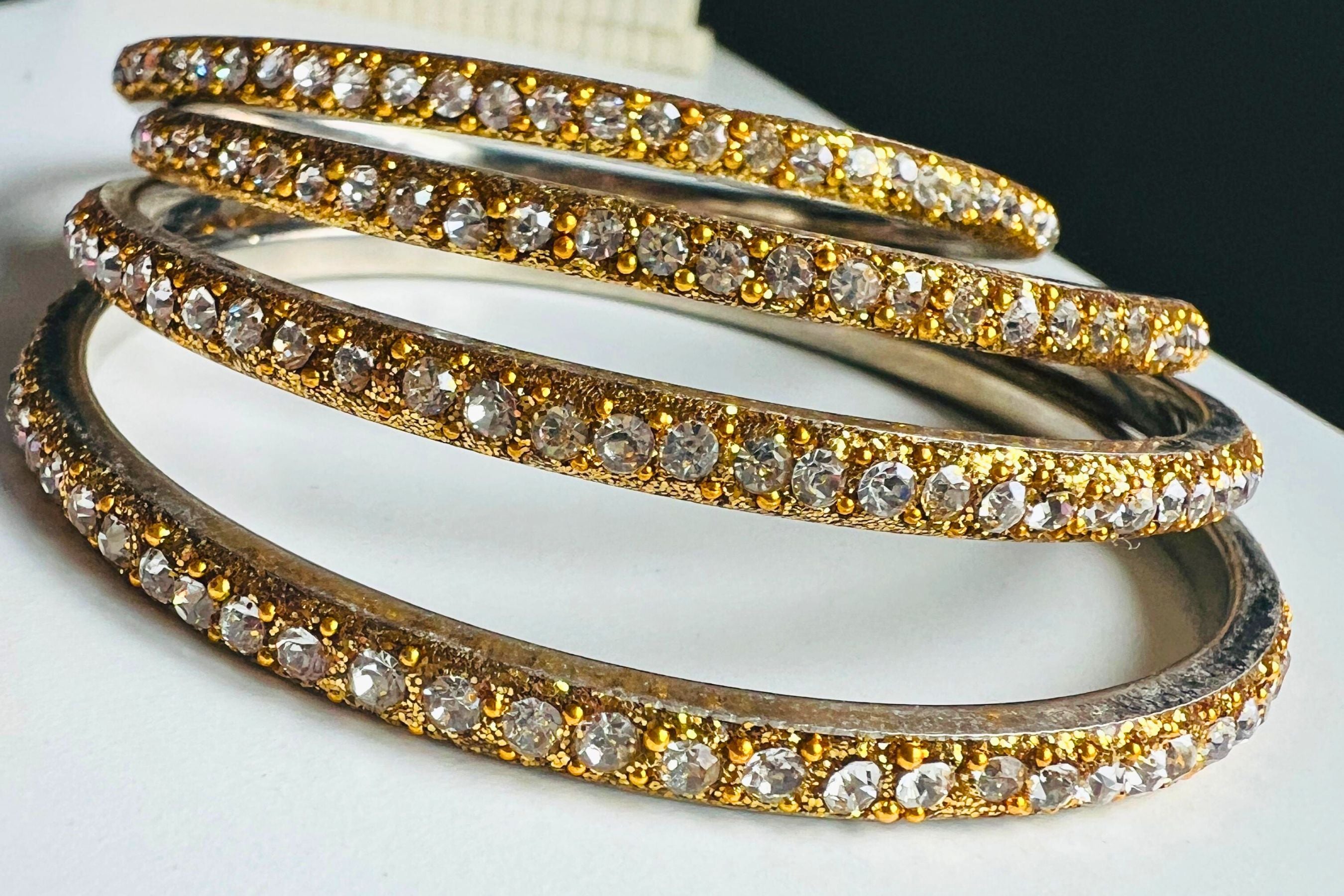 Gold Polish Jewelry Stone Bangles | Elegant and Timeless by JCSFashions