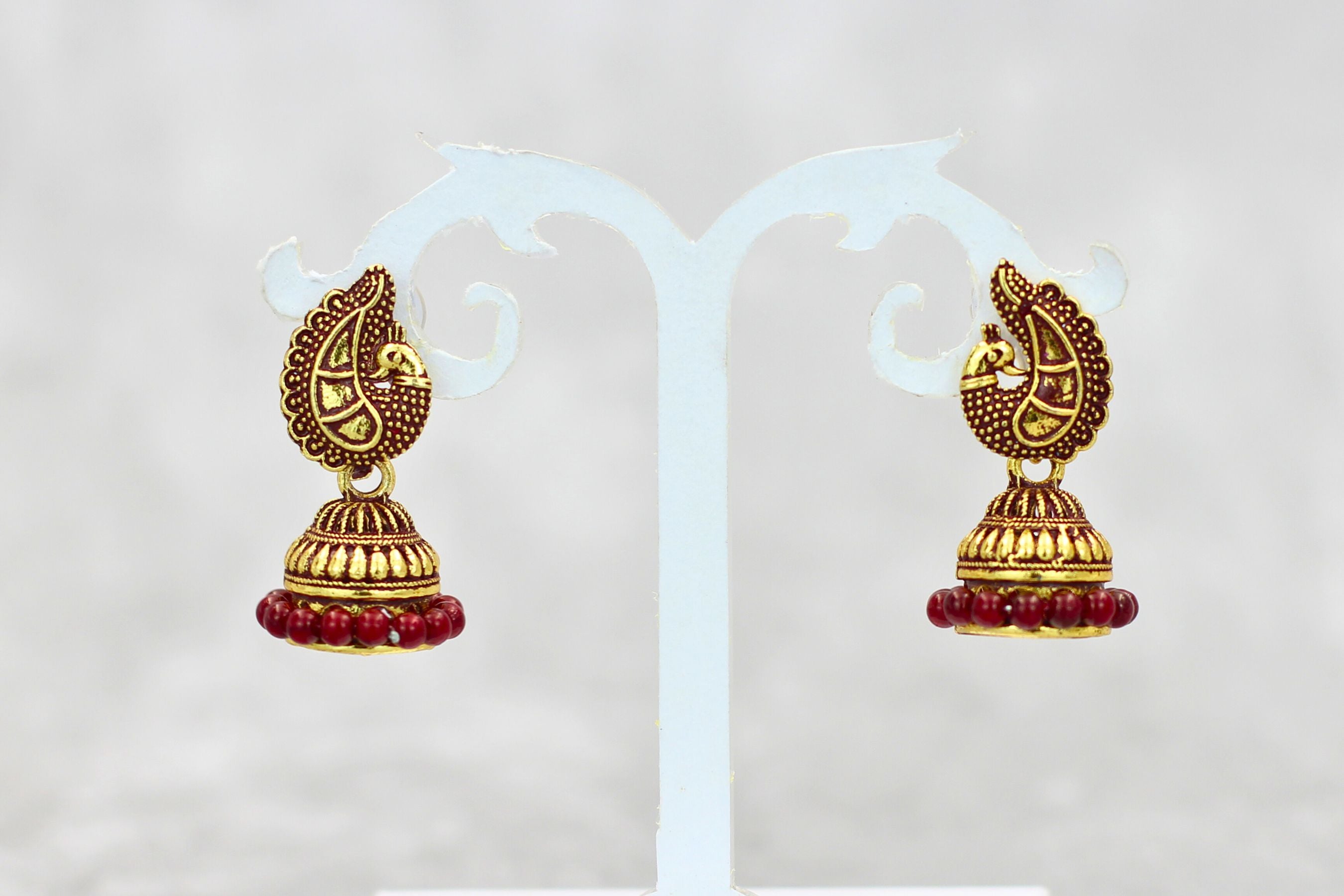 Exotic Gold-Plated Ethnic-Western Jhumkis with Accents by JCSFashions