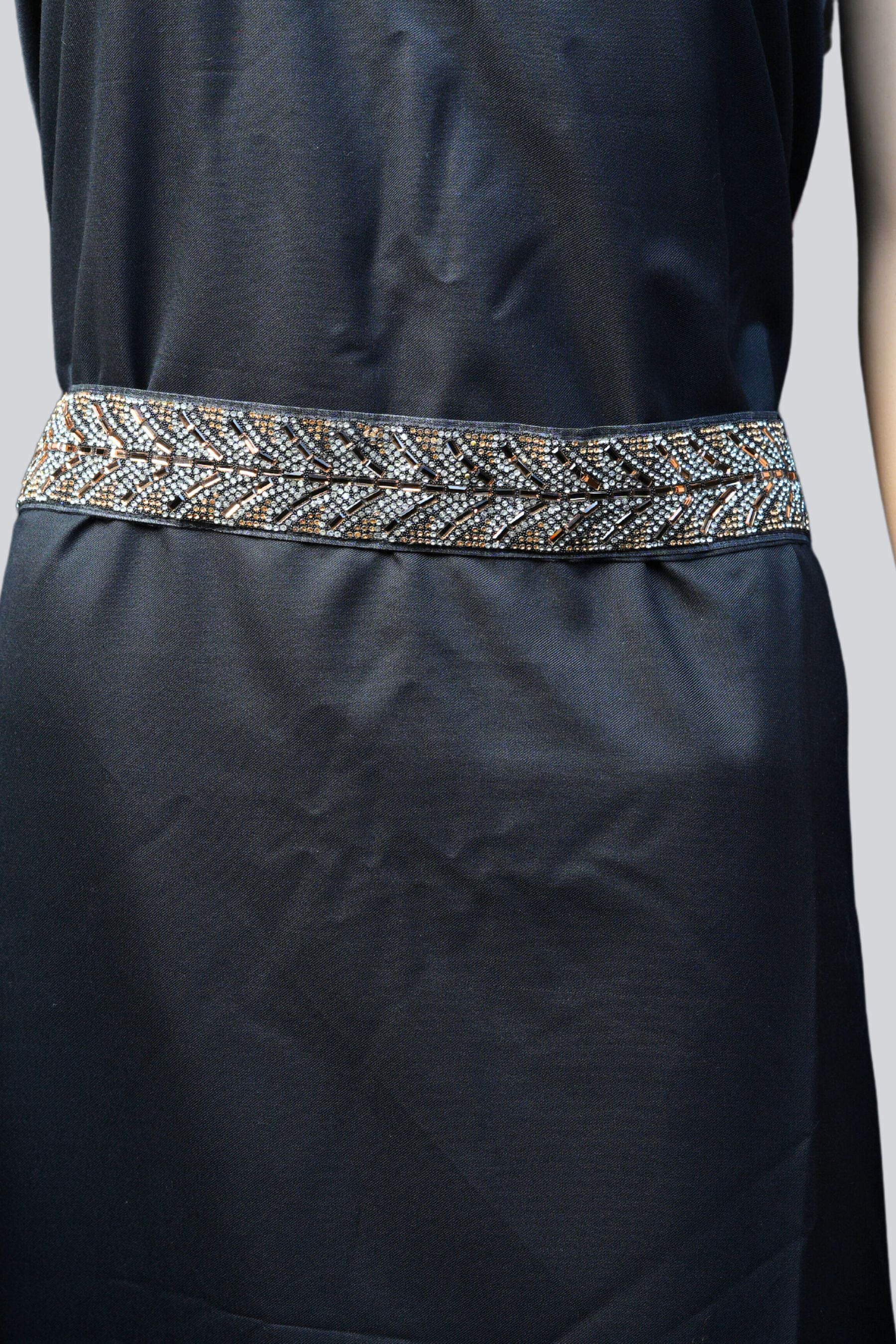 Black Elegance: Stone-Embellished Fancy Hip Belt | JCSFashions