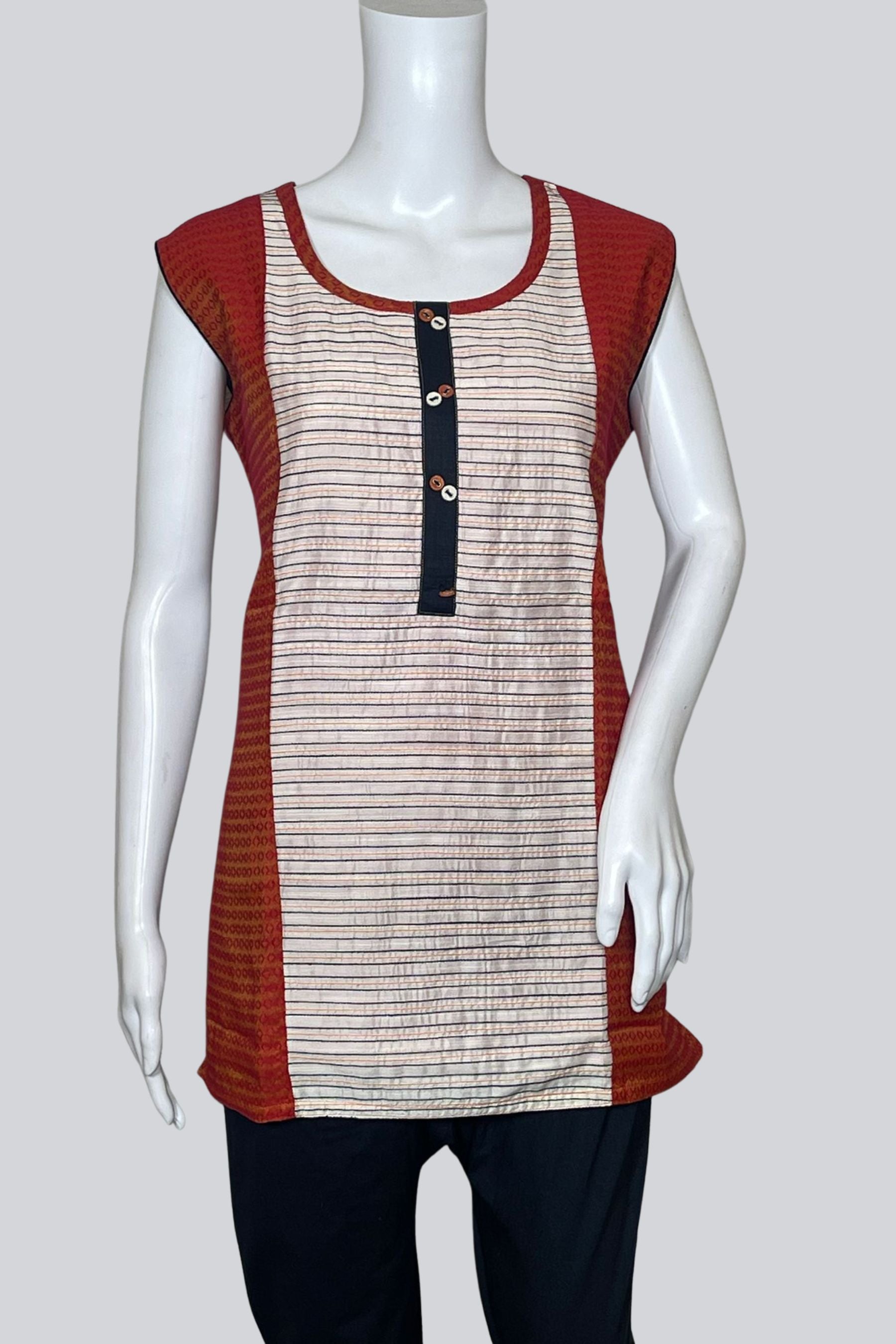 Dual-Tone Cotton Kurti: Pure Comfort, 28" Elegance KURTI JCS Fashions