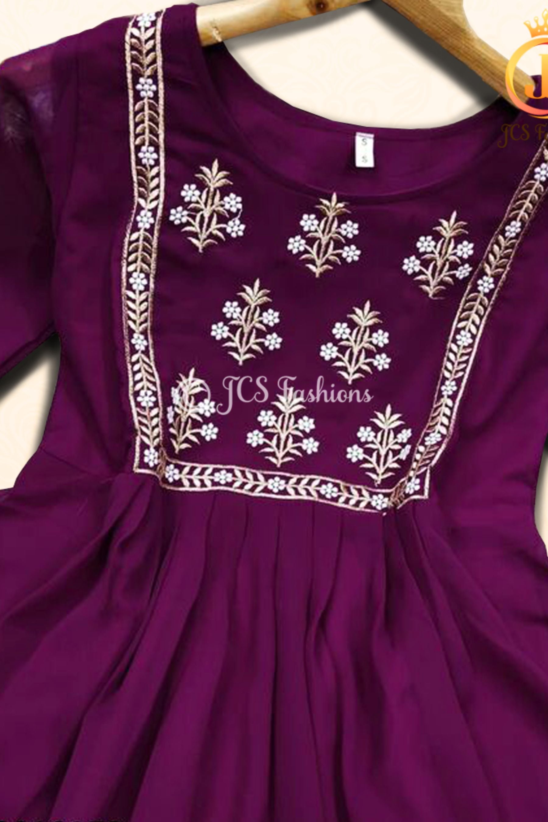 Embroidery Work Anarkali Dress with Bottom and Dupatta KURTI JCS Fashions