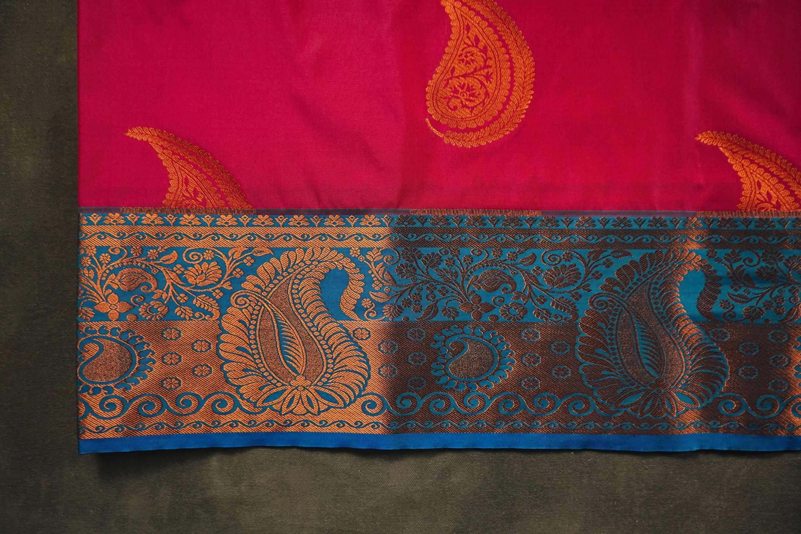 Traditional Elegance: Kanchipuram Blended Silk Saree with Rich Pallu Saree JCS Fashions