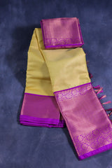 Handcrafted Pure Kanchipuram Silk Saree with Golden Butties