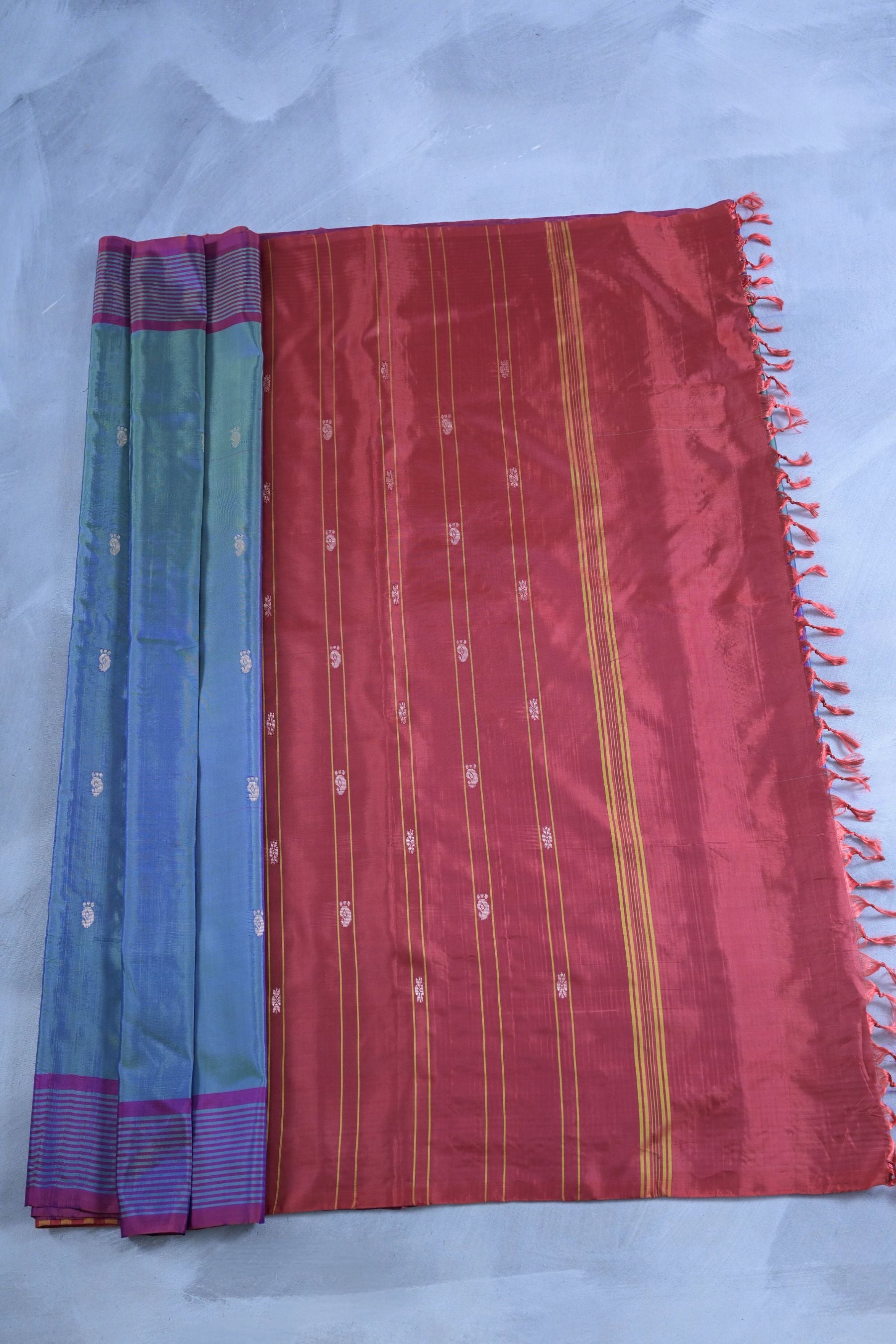 Sustainable Banana Pith Saree with Elegant Lines Border | JCS Fashions