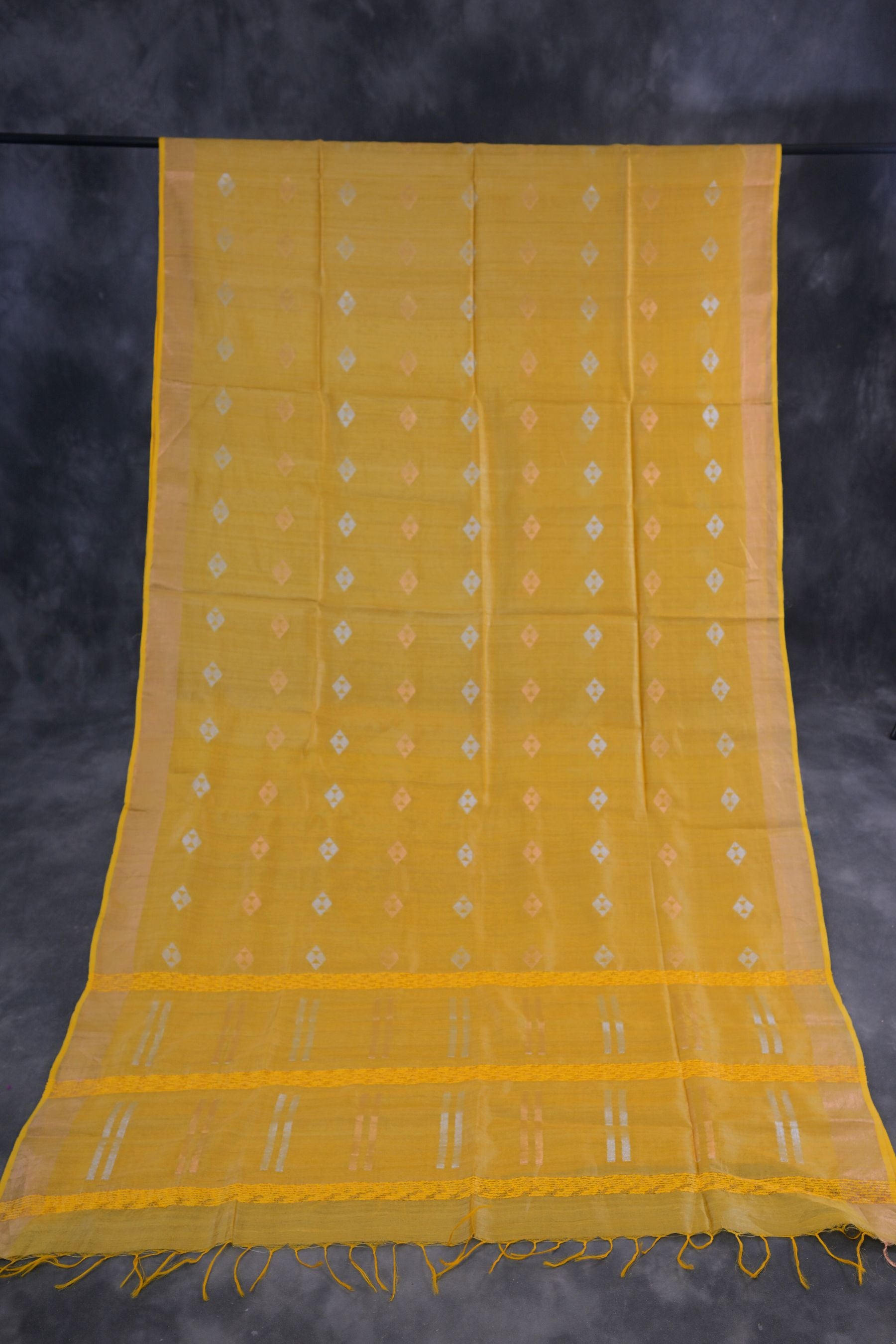 Regal Golden Silk-Cotton Saree: Lightweight & Handcrafted by JCSFashions