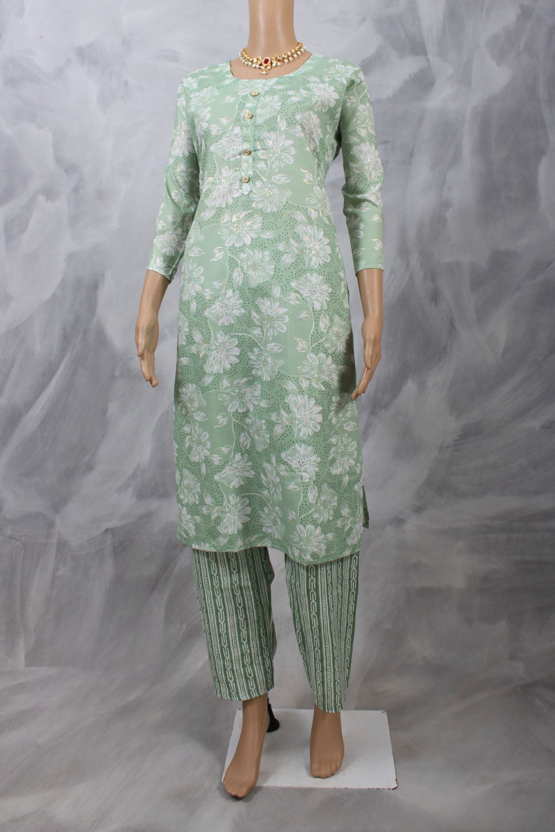 Exquisite 100% Cotton 3-Piece Salwar Set: Traditional and Modern Fusion KURTI JCS Fashions