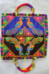 Traditional Rajasthani Embroidered Clutch - Chic Multicolored Accessory