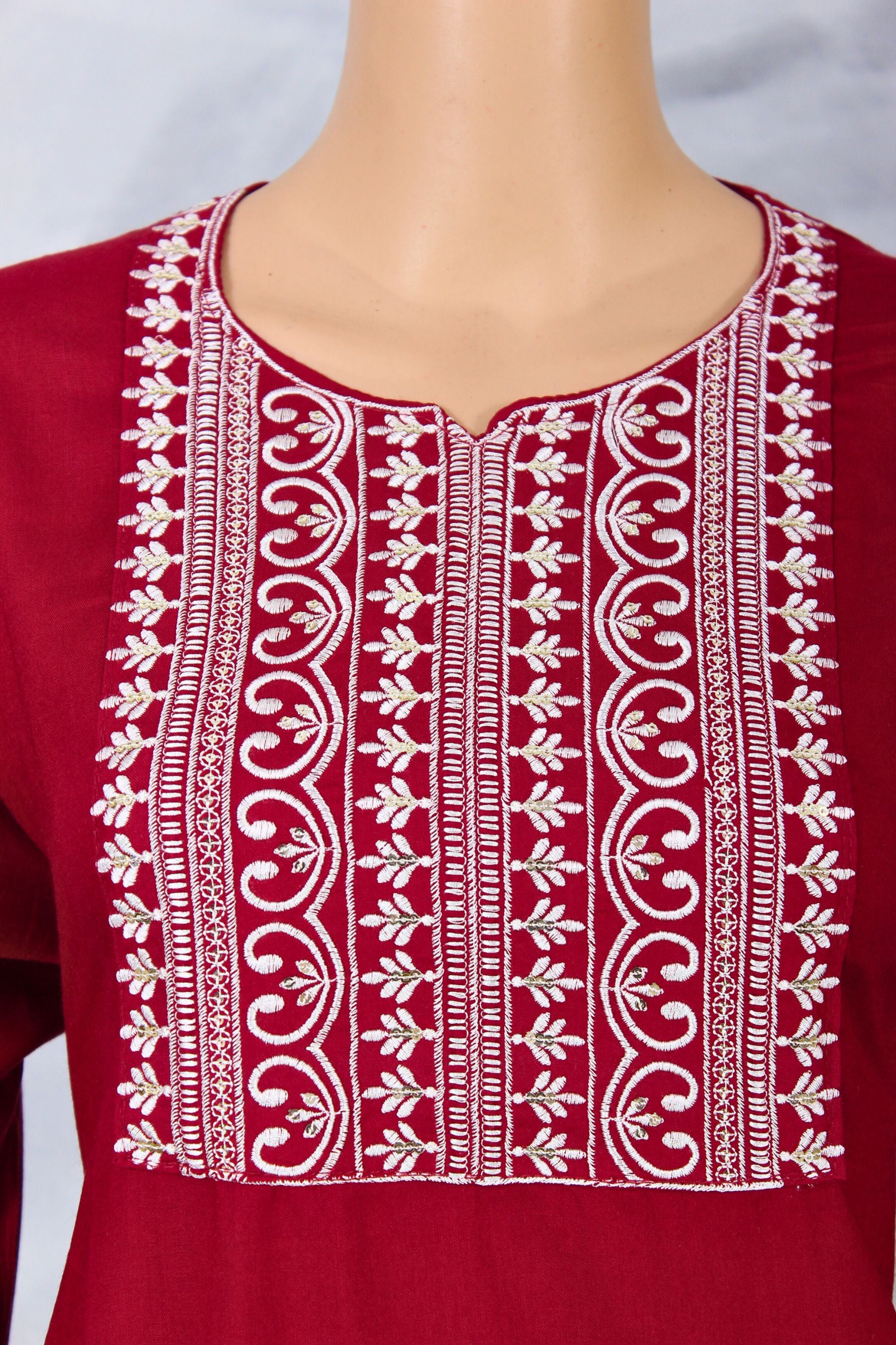 Elegant Cotton Kurti With Exquisite Embroidery and Sequence Work KURTI JCS Fashions