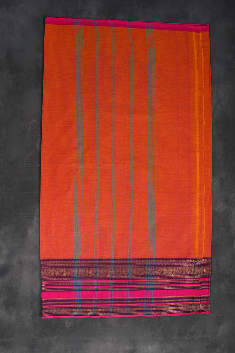 Chettinad 80-Count Cotton Saree: Elegant Ethnic Charm by JCS Fashions