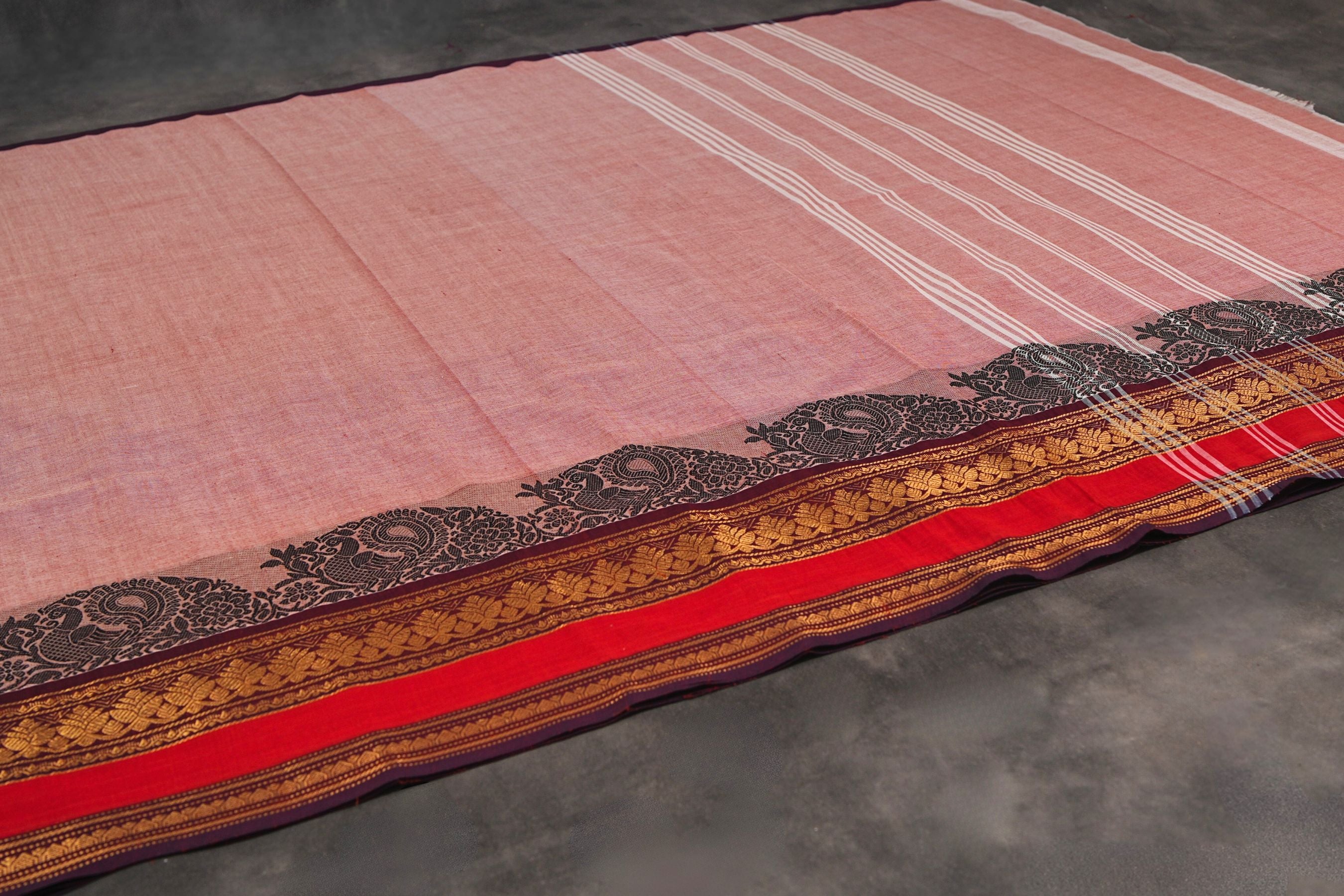 Traditional Chettinad Cotton Saree with Elegant Drape from JCSFashions Saree JCS Fashions