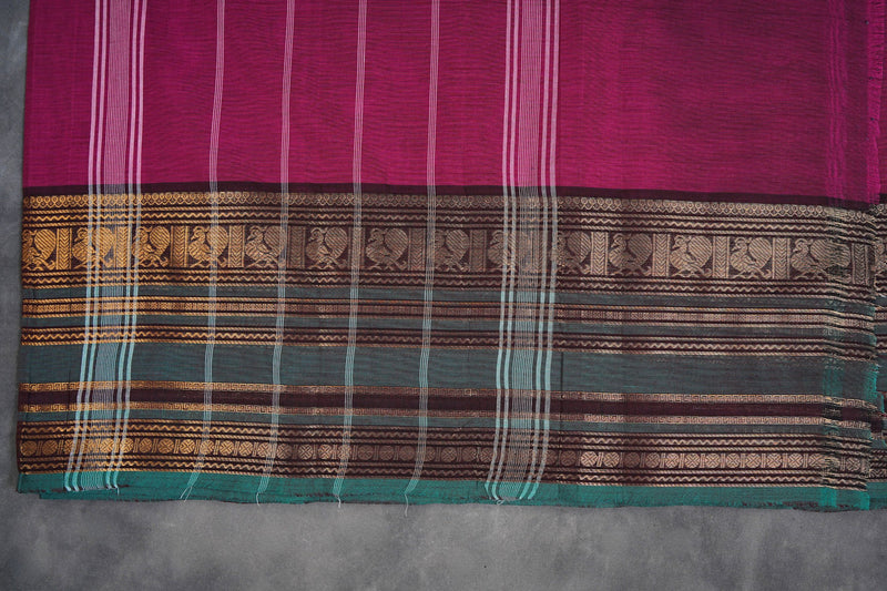 Ethnic Elegance Chettinad Cotton Saree: Traditional Indian Attire