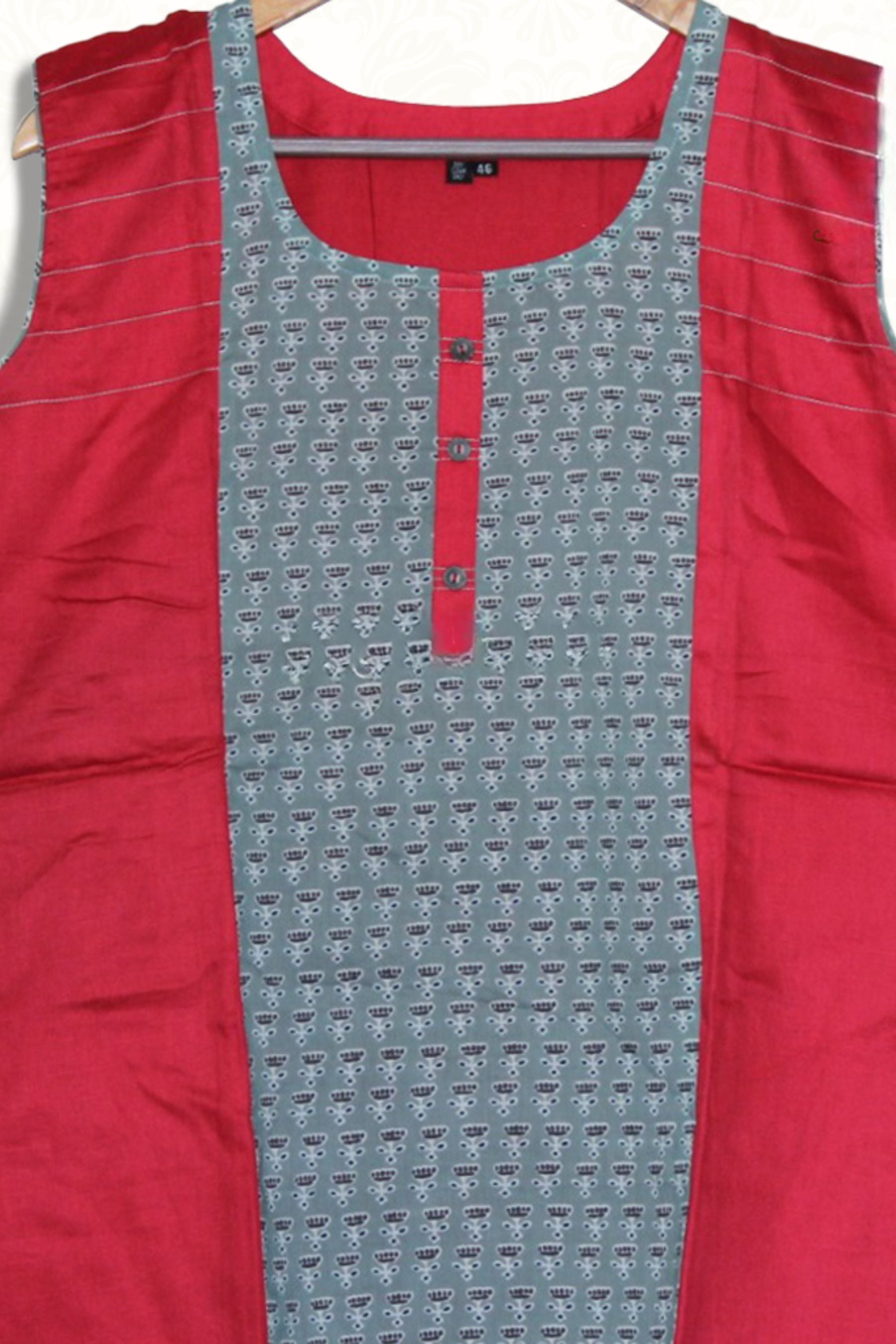 Women Pure Cotton Cotton Short kurti in Red KURTI JCS Fashions Red XXX-Large (46)