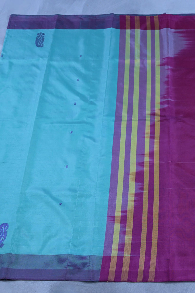 Banana Pith Saree with Plain Border -Traditional Appeal from JCSFashions