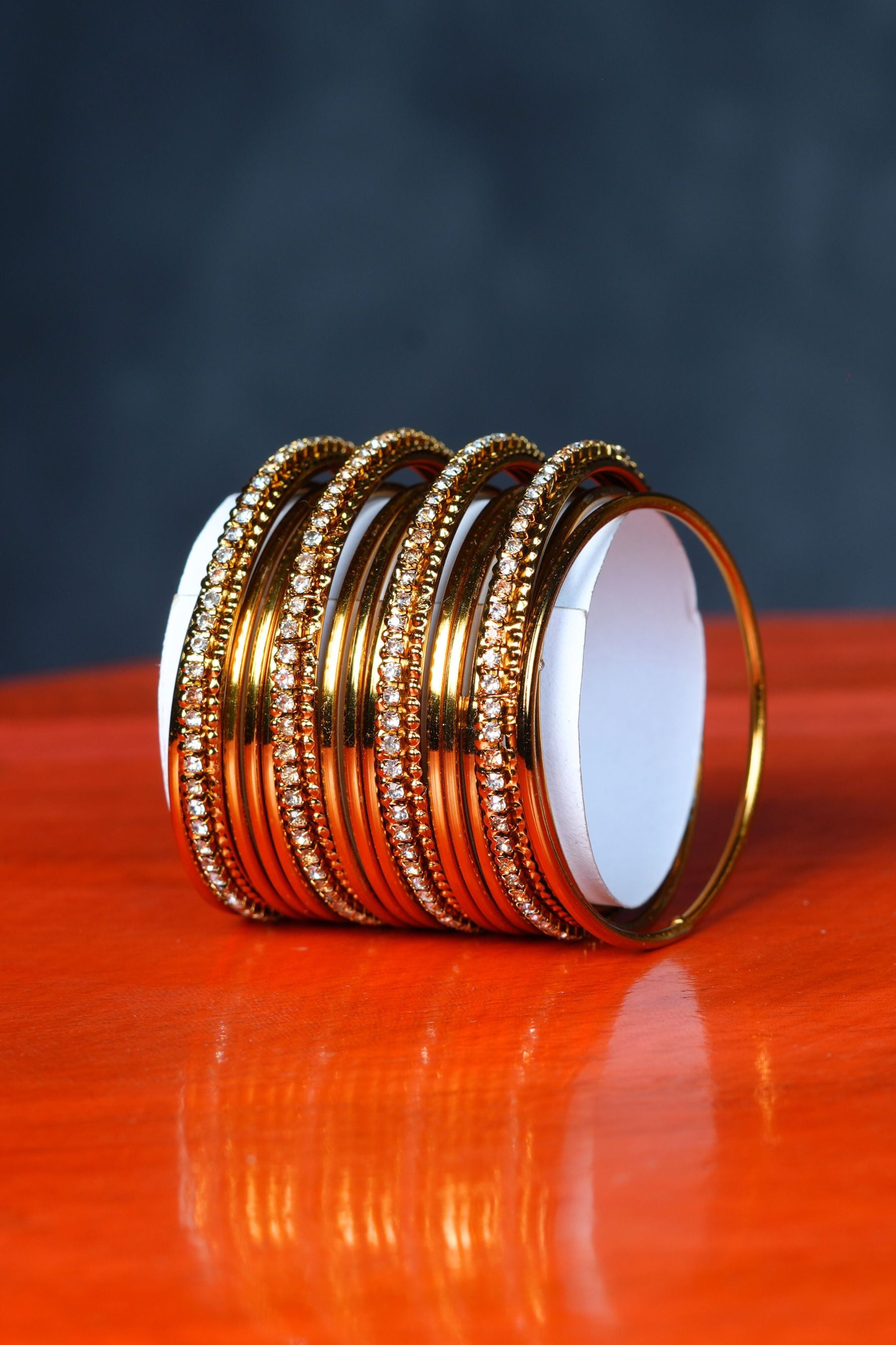 Kids' Elegant Gold & White Stone Bangles - JCSFashions Chic Collection Jewelry JCS Fashions Gold 1.12