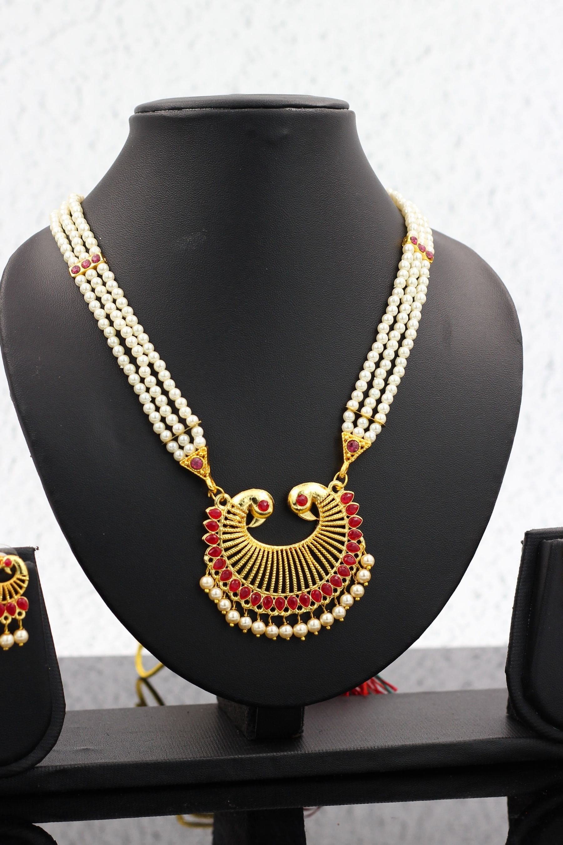 Elegant Peacock Design Jewelry Set with Pearls for Women Jewelry JCS Fashions