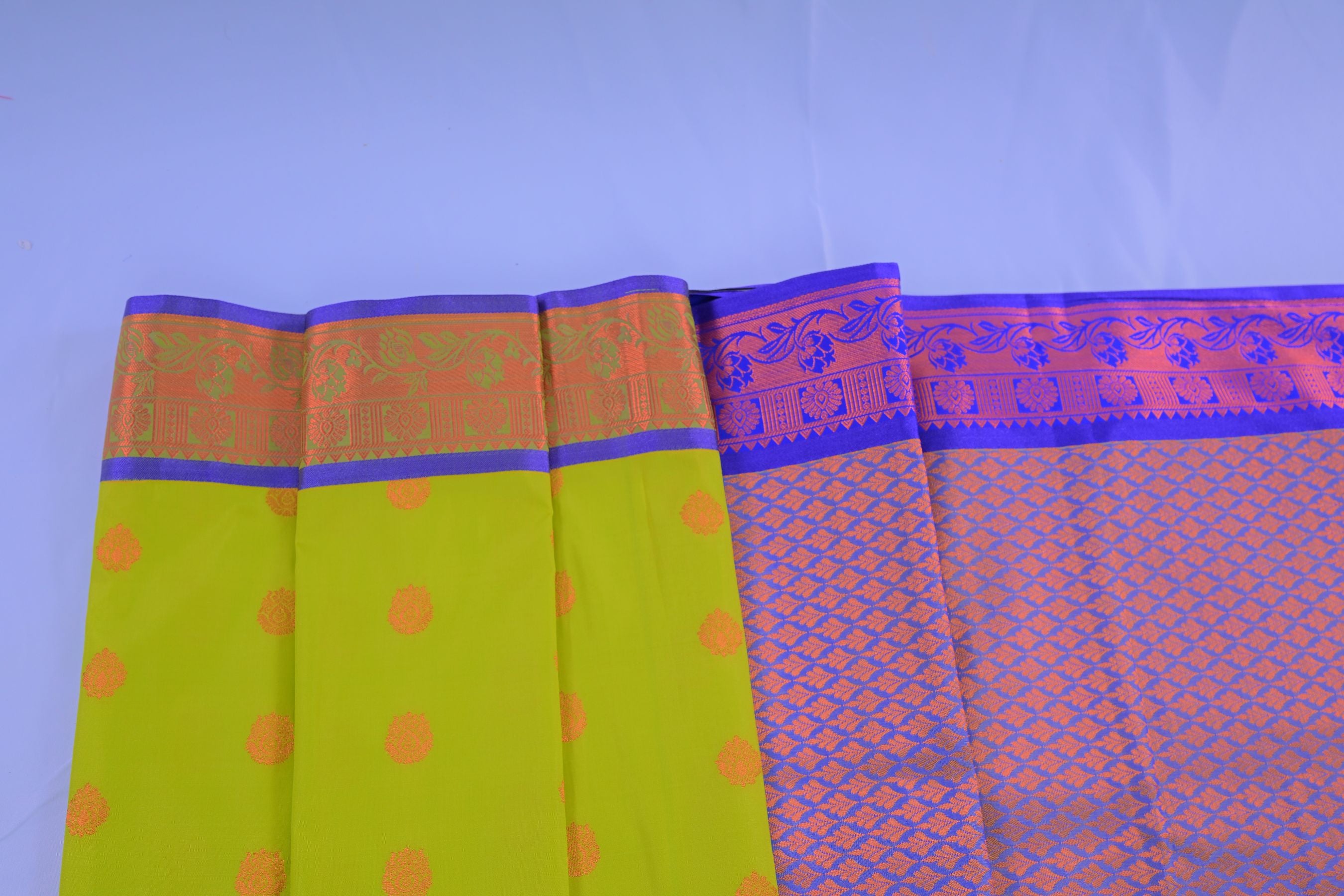 Elegant Dual-Border Saree with Grand Pallu and Copper Zari Accents Saree JCS Fashions