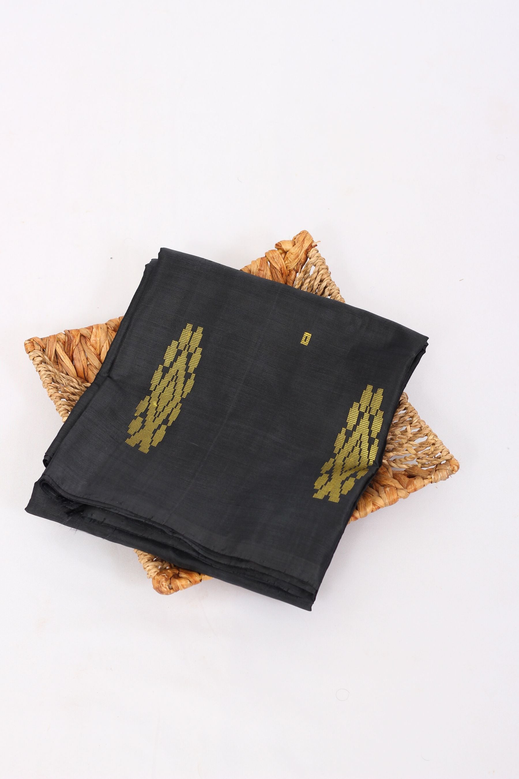 Authentic Handcrafted Banana Pith Saree - Sustainable Elegance Saree JCS Fashions Black 5.5 meters