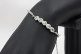 Chic XUPING Silver Bracelet with Dazzling White Stones - JCSFashions