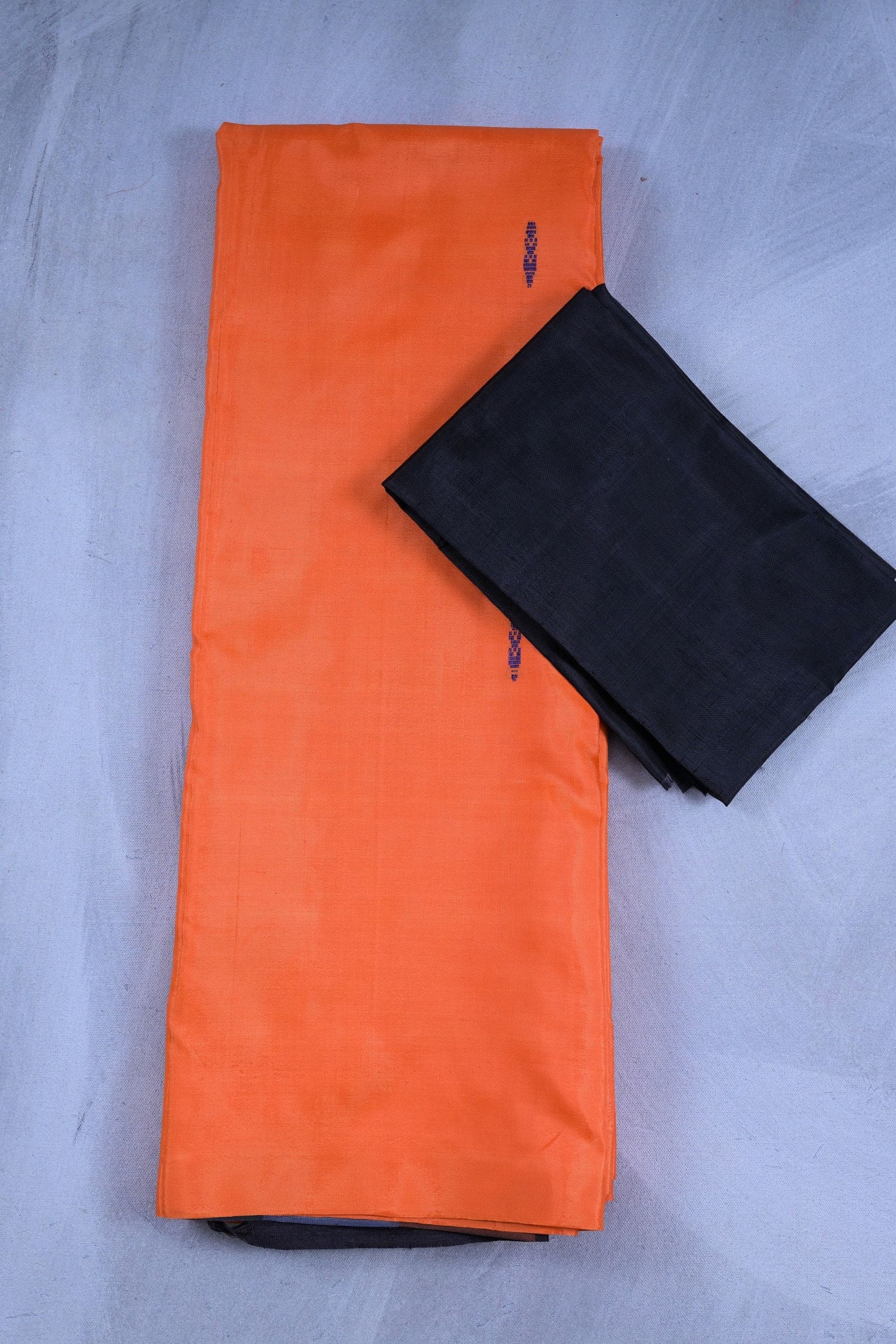 Eco-Friendly Banana Pith Saree: Embrace Indian Tradition in Sustainable Saree JCS Fashions Orange 5.5 meters