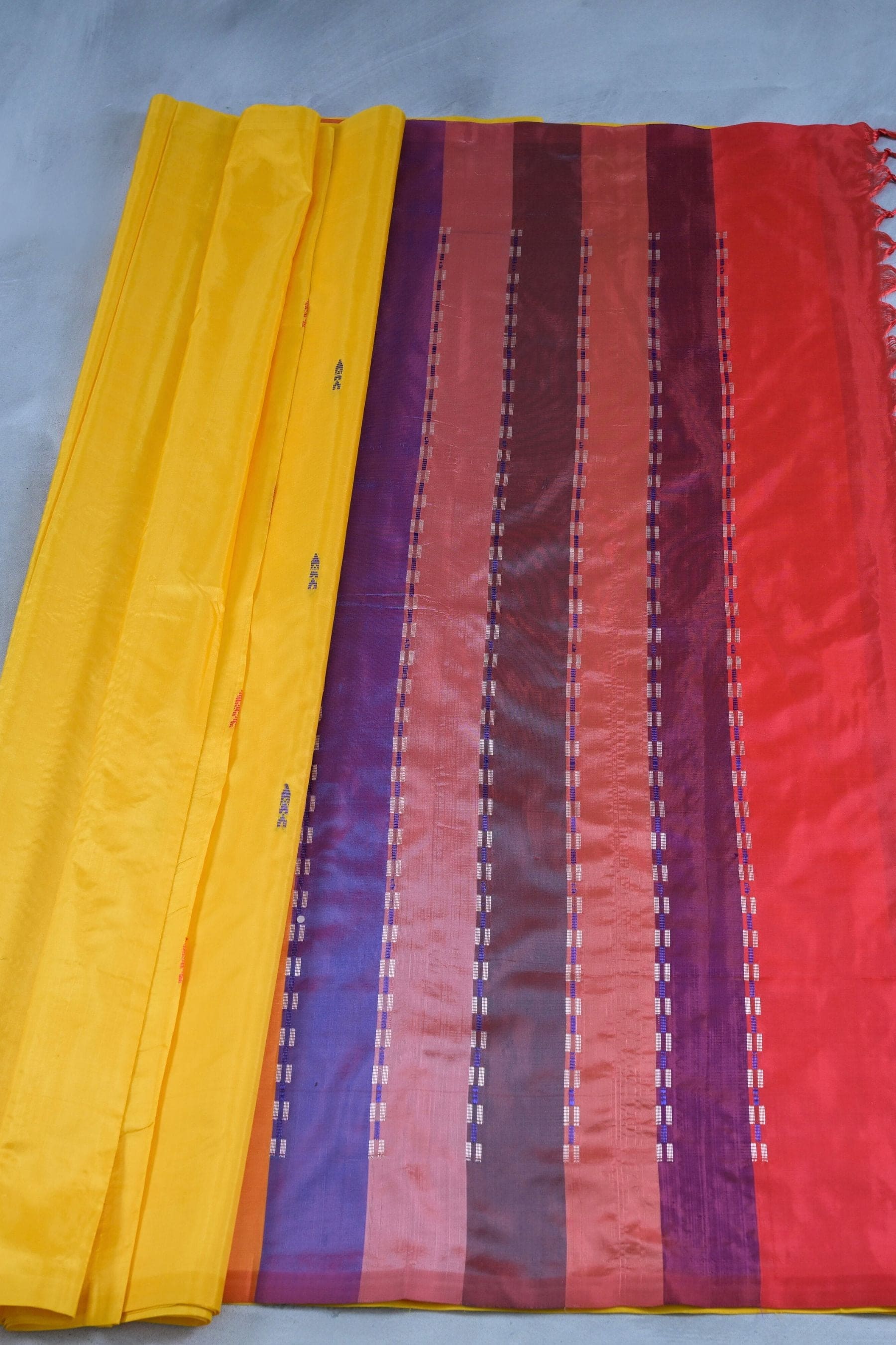 Eco-Chic Handwoven Banana Pith Saree with Blouse Piece - JCS Fashions Saree JCS Fashions