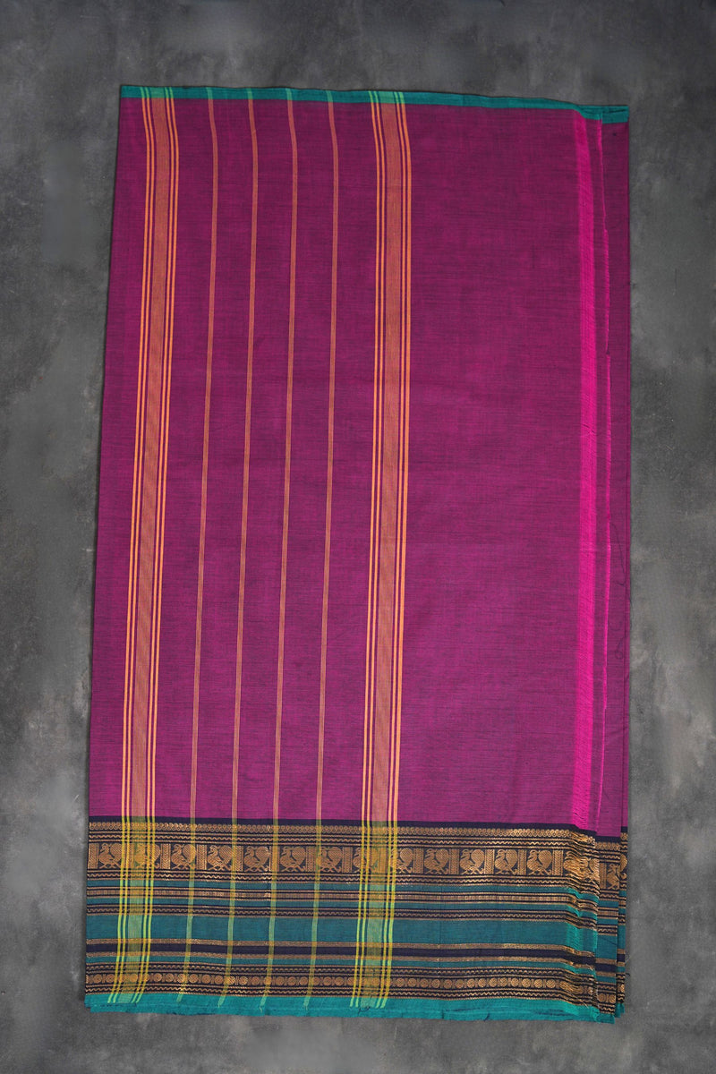 Classic 80-Count Chettinad Cotton Saree with Stylish Border