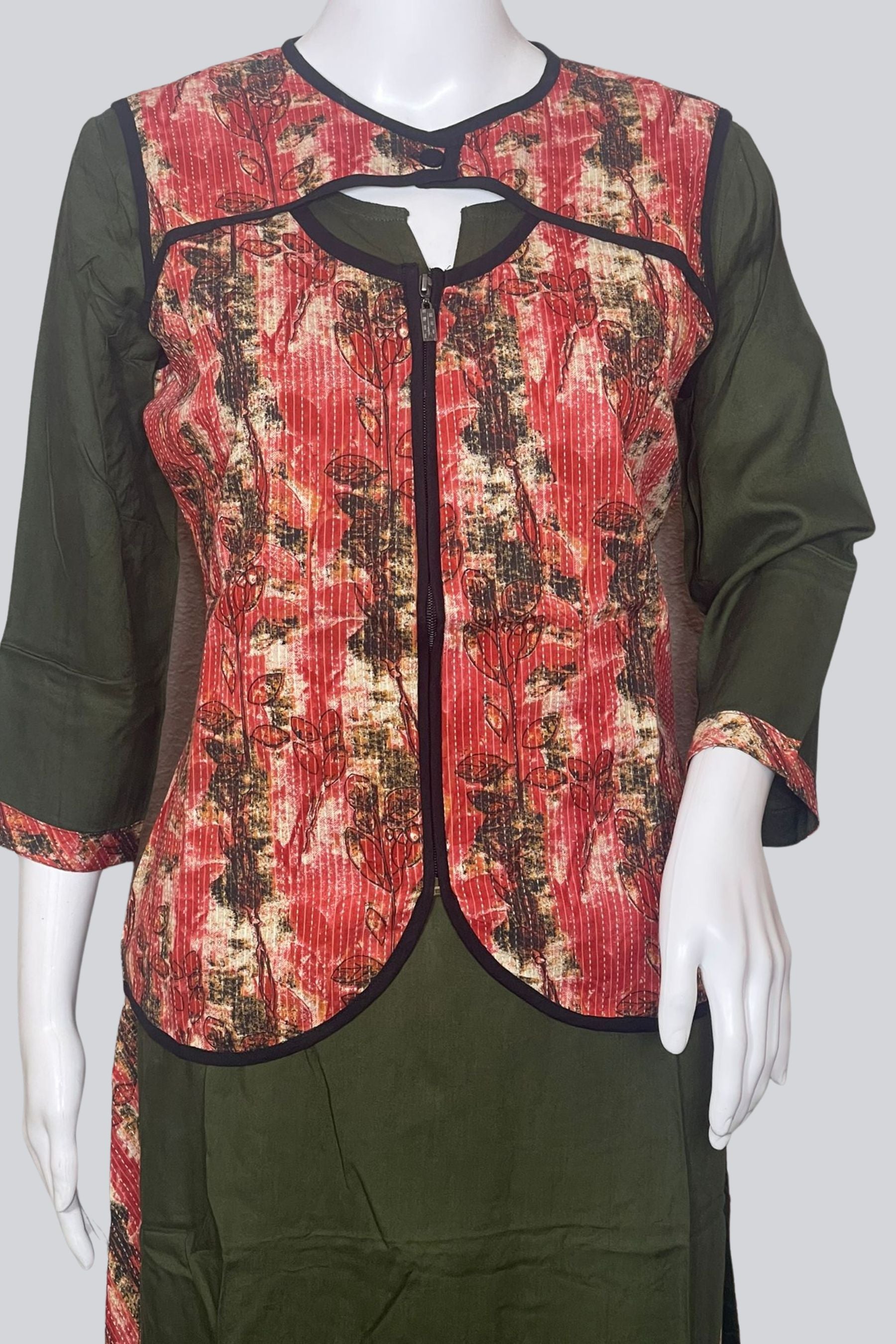 Chic Rayon Kurti with Short Overcoat | 46" Length - JCS Fashions KURTI JCS Fashions