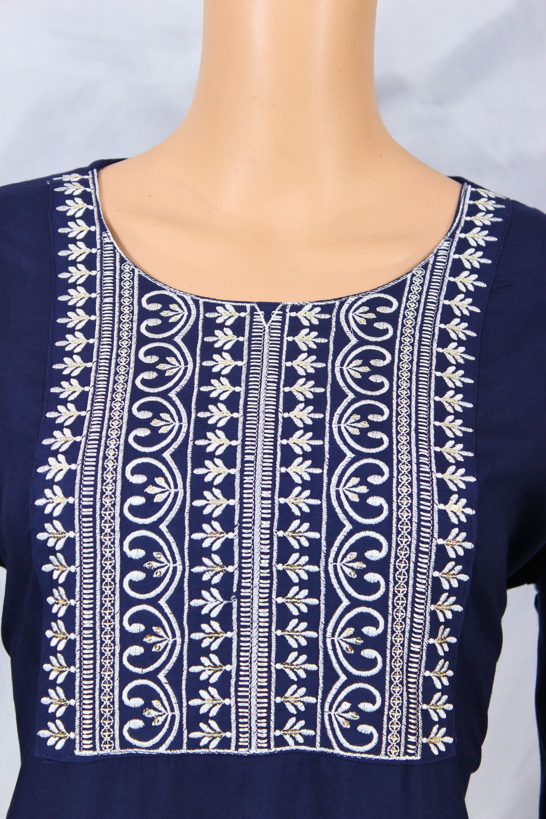 Artisan-Crafted Cotton Kurti with Elegant Embroidery and Sequin Work KURTI JCS Fashions