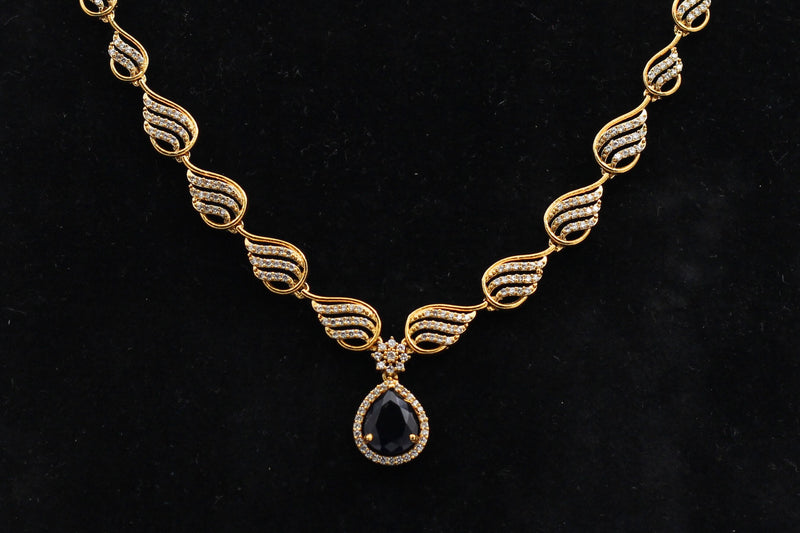 Luxurious Gold-Polished Necklace and Earring Set - Timeless Elegance