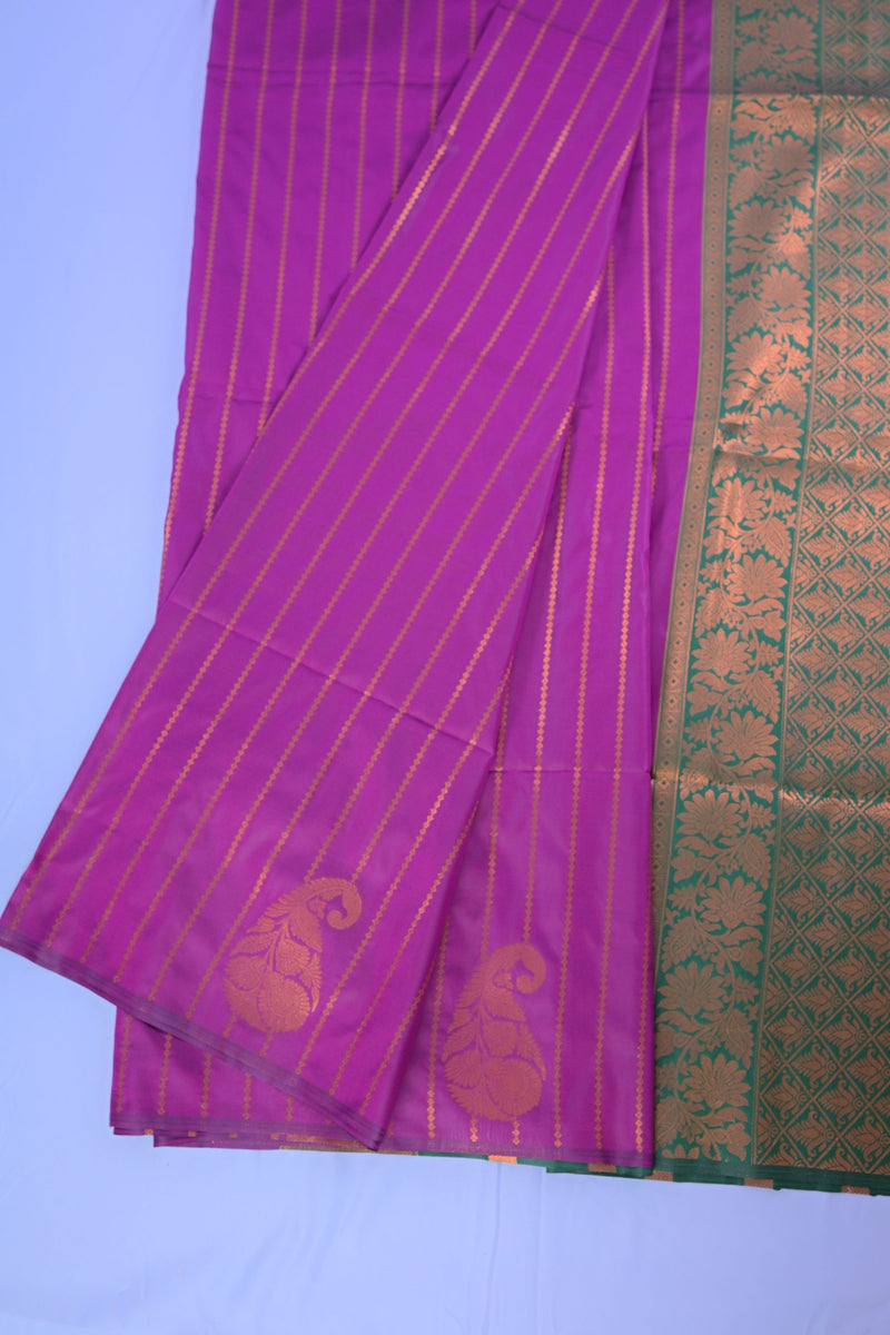 Opulent Full-Body Zari Line Saree - Borderless Elegance by JCS Fashions