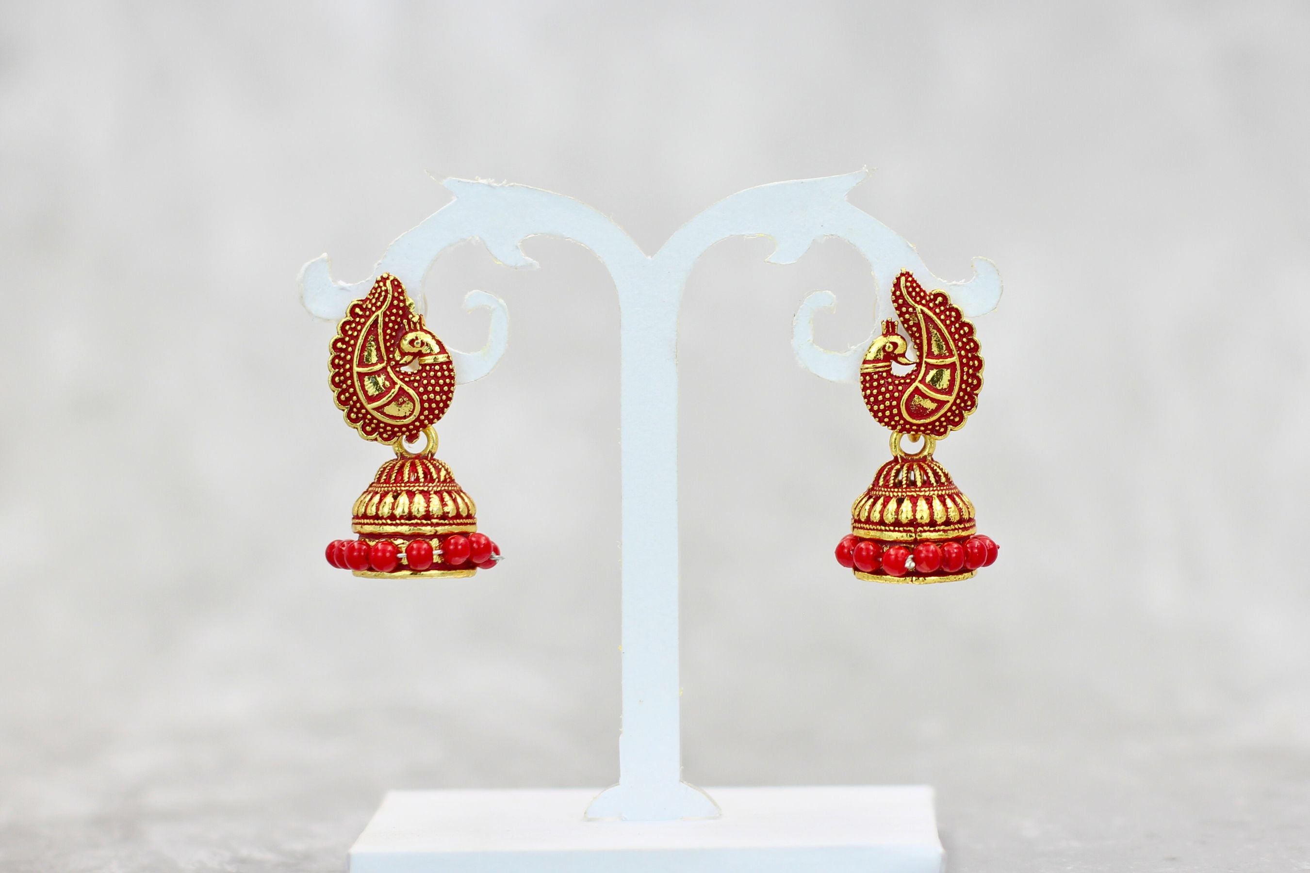 Exotic Gold-Plated Ethnic-Western Jhumkis with Accents by JCSFashions