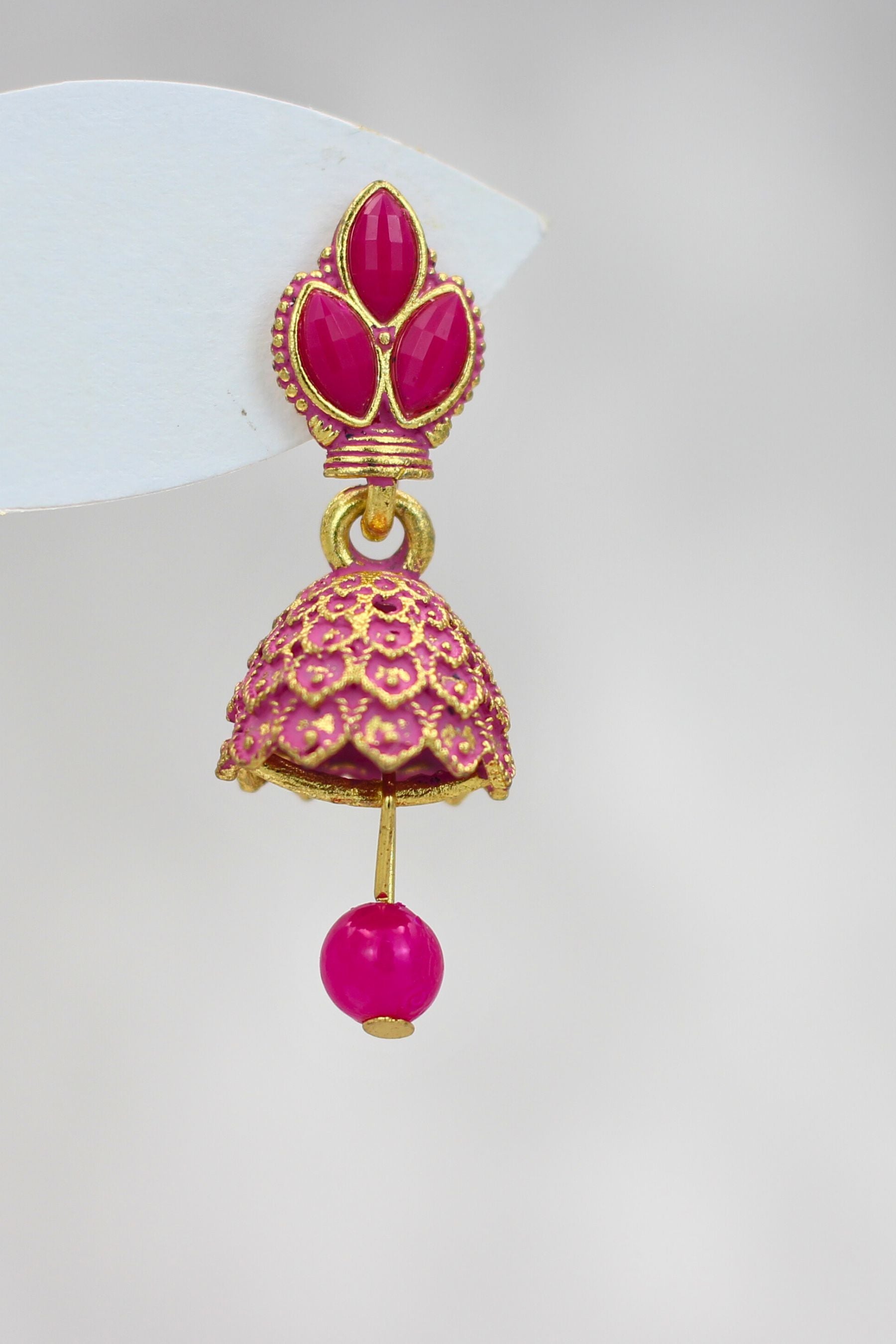 Maddy Space Ethnic Gold-Plated Small Jhumkis with Adjustable Size Jewelry JCS Fashions