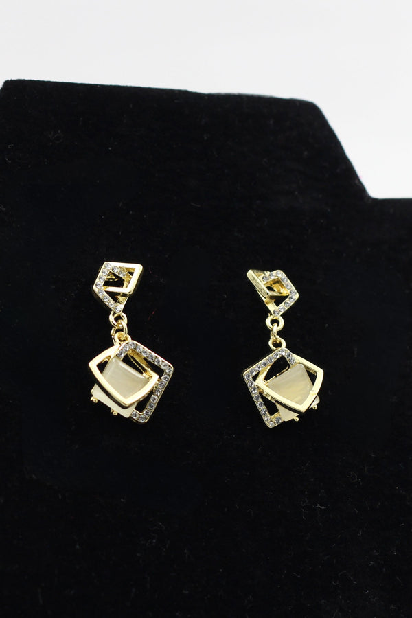 JCS Fashion's Exquisite White-Stone Designer Small Earrings