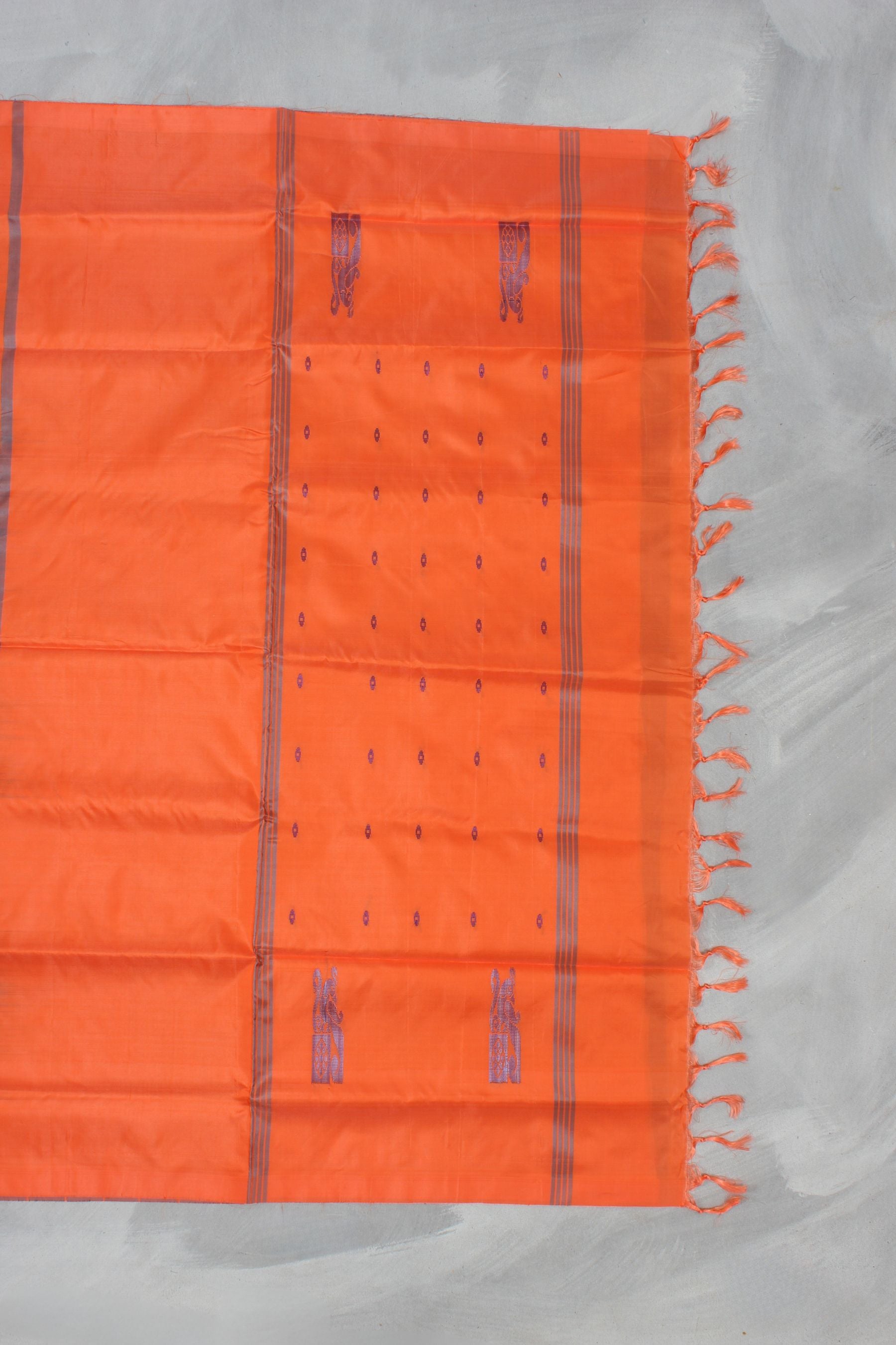 Sustainable Elegance: Handwoven Banana Pith Saree with Contrasting Blouse Saree JCS Fashions