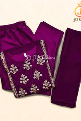 Embroidery Work Anarkali Dress with Bottom and Dupatta