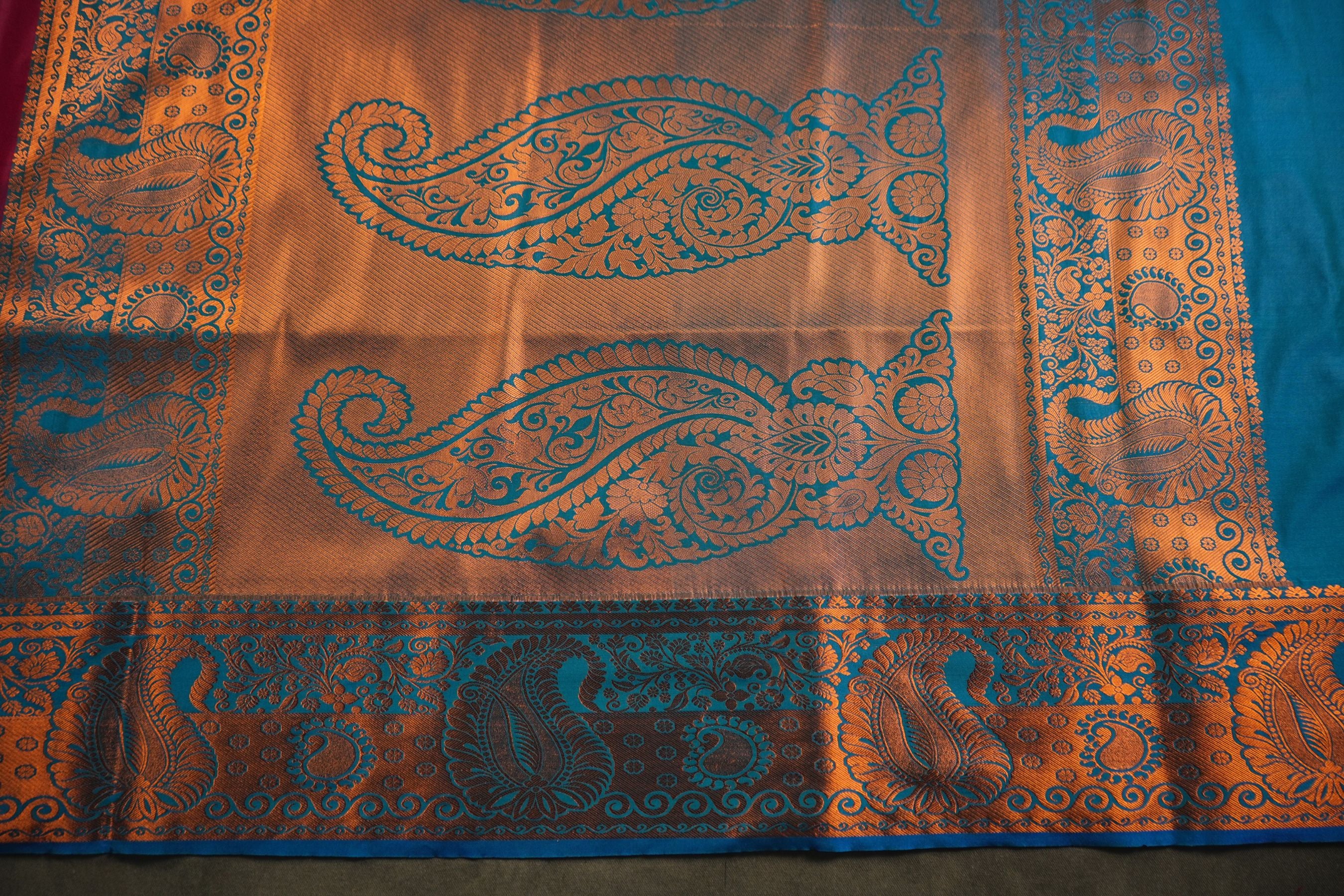 Traditional Elegance: Kanchipuram Blended Silk Saree with Rich Pallu Saree JCS Fashions