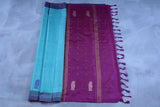 Banana Pith Saree with Plain Border -Traditional Appeal from JCSFashions