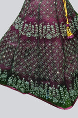 Embroidered Net Frock with Stone Work and Elegant Design for Girls