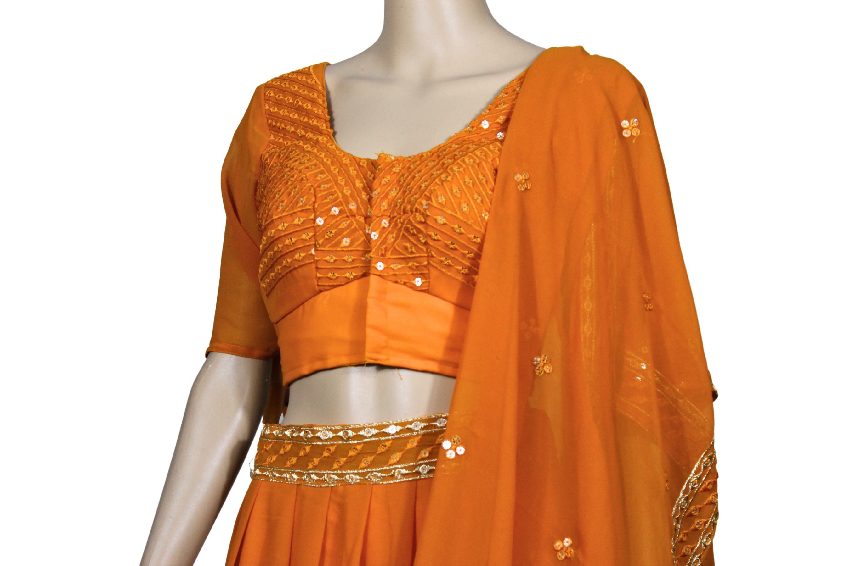 Opulent Bollywood Style Georgette Lehenga Choli with Sequin Embroidery LEHENGA JCS Fashions